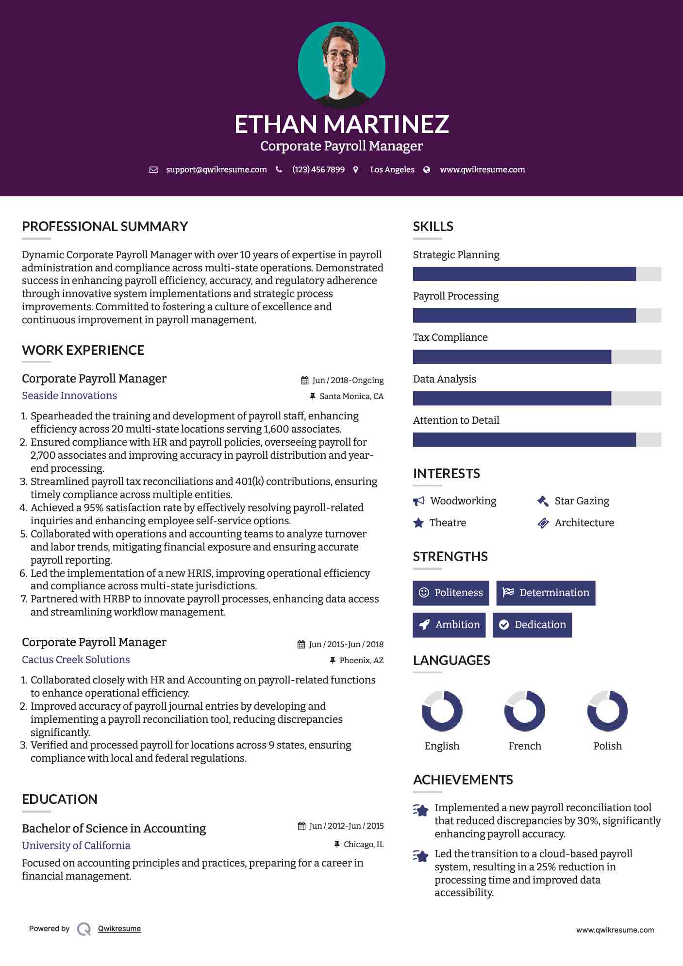 Corporate Payroll Manager Resume - Corporate Payroll Manager 1619063795 Pdf 