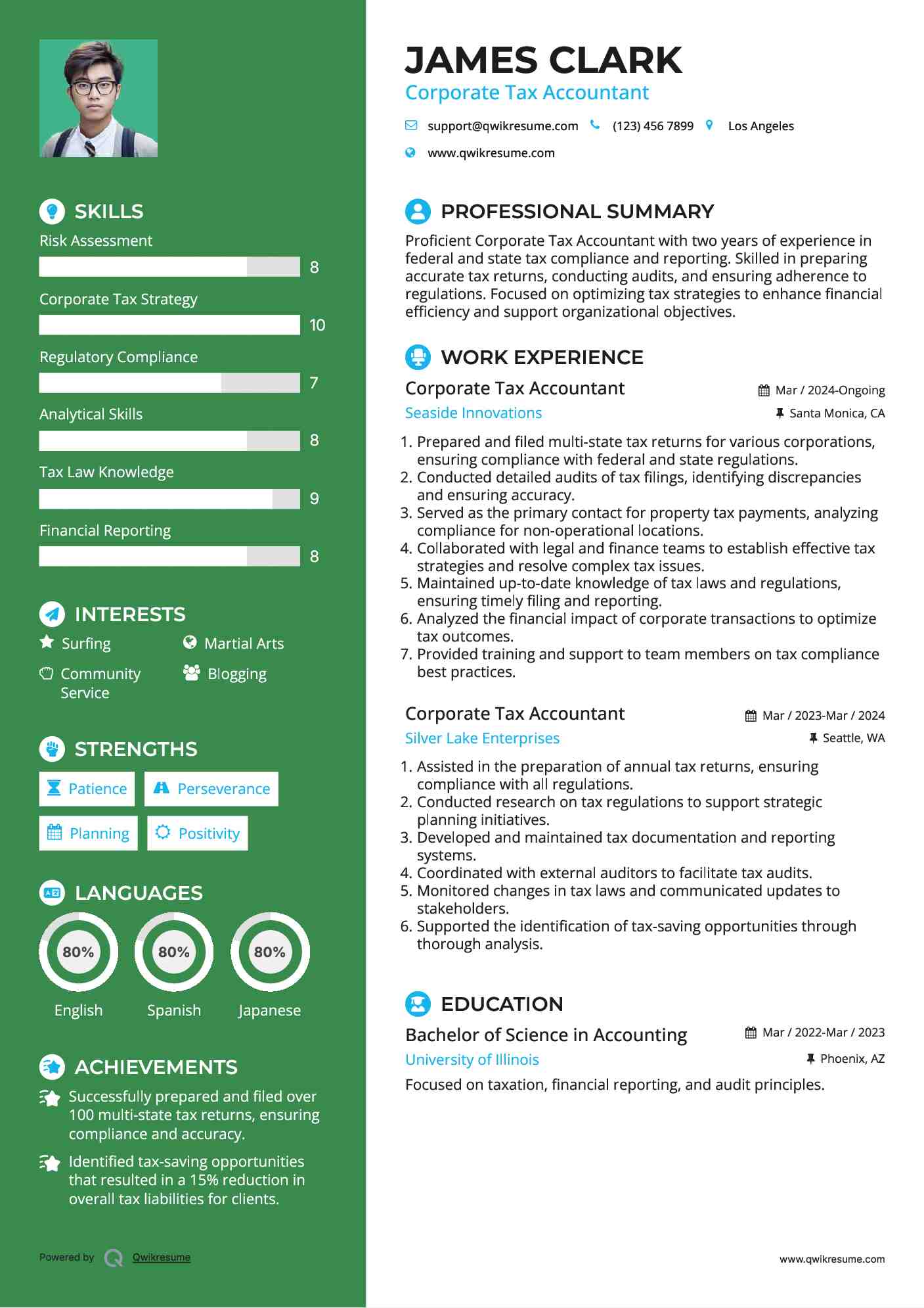 Corporate Tax Accountant Resume Model