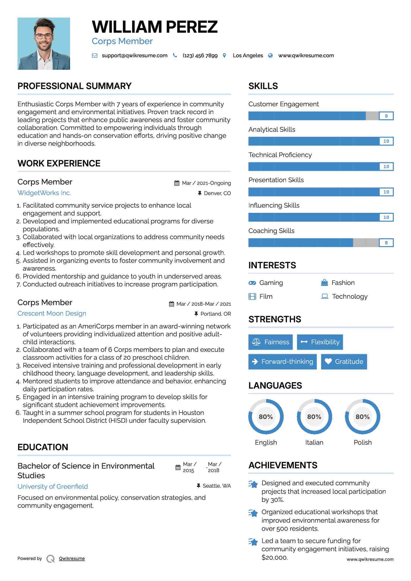 Corps Member Resume Format