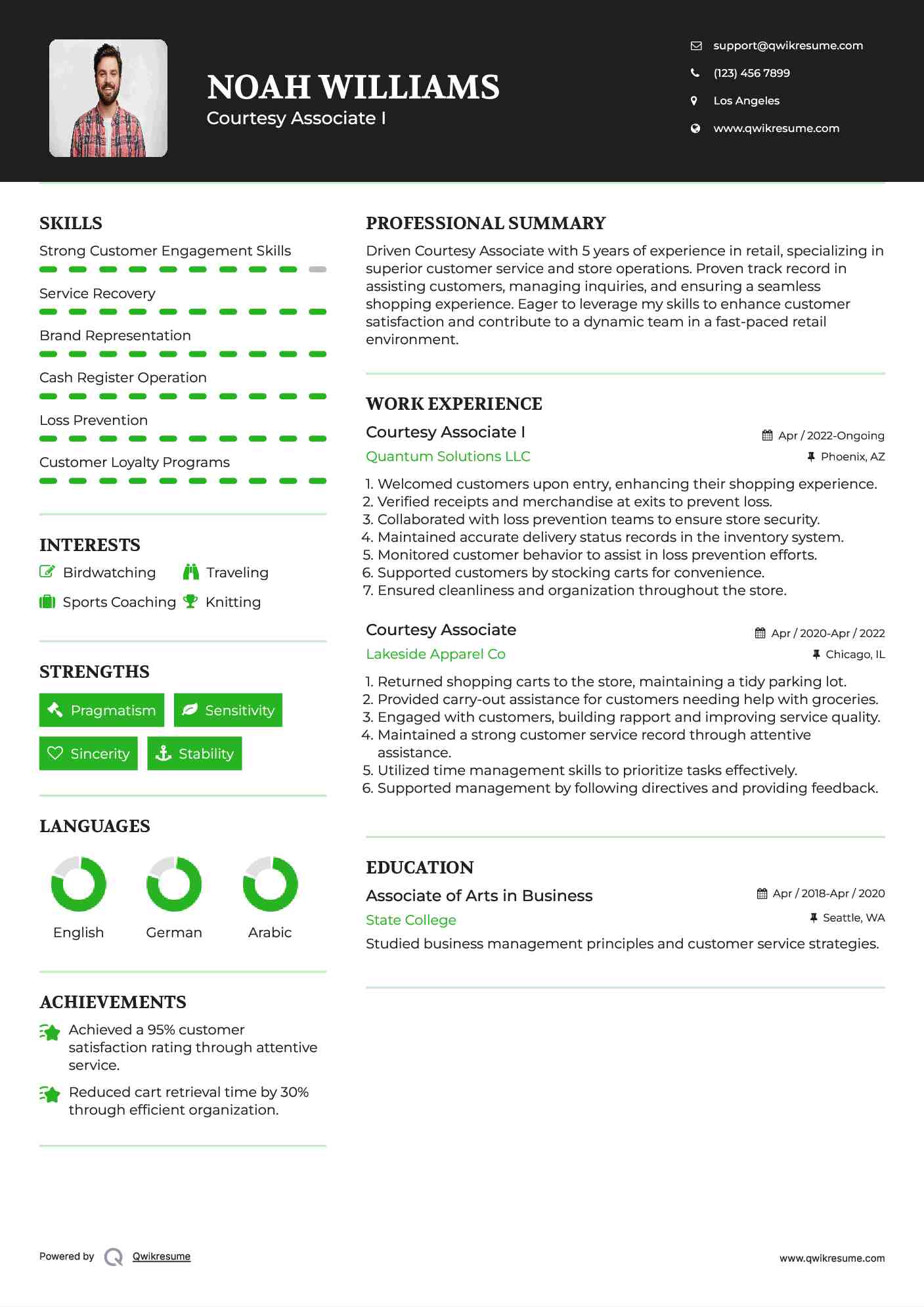 Courtesy Associate I Resume Sample