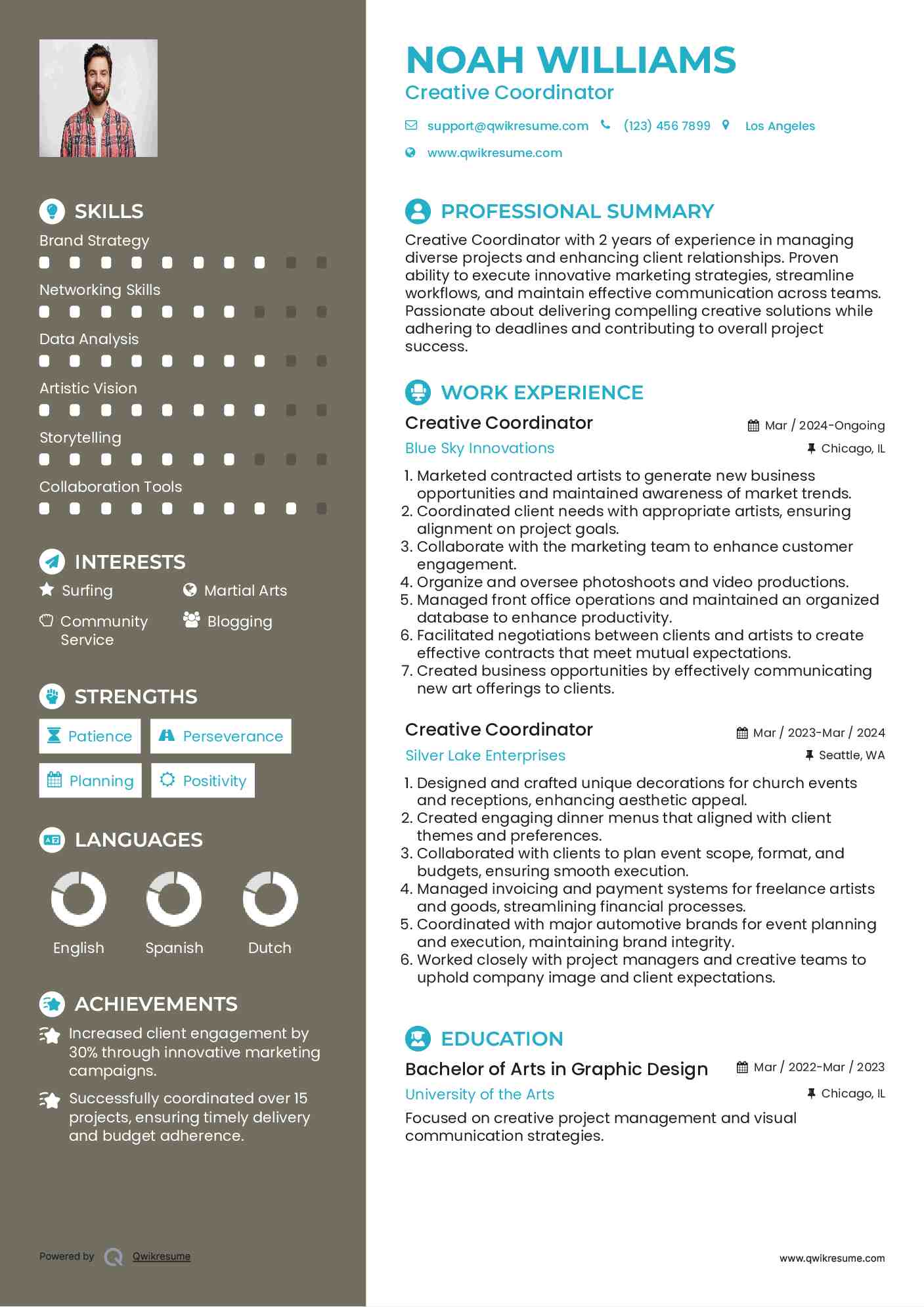 Creative Coordinator Resume Model