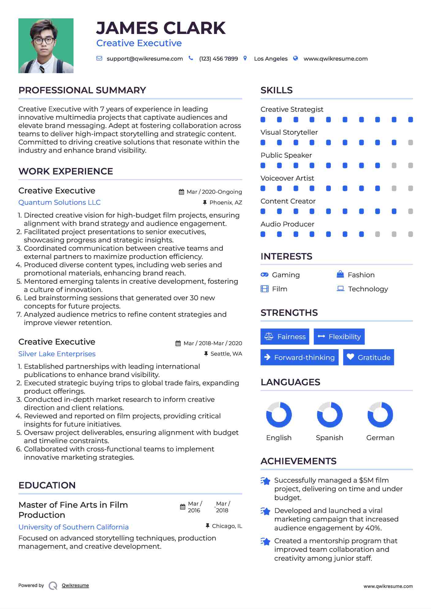 Creative Executive Resume Example