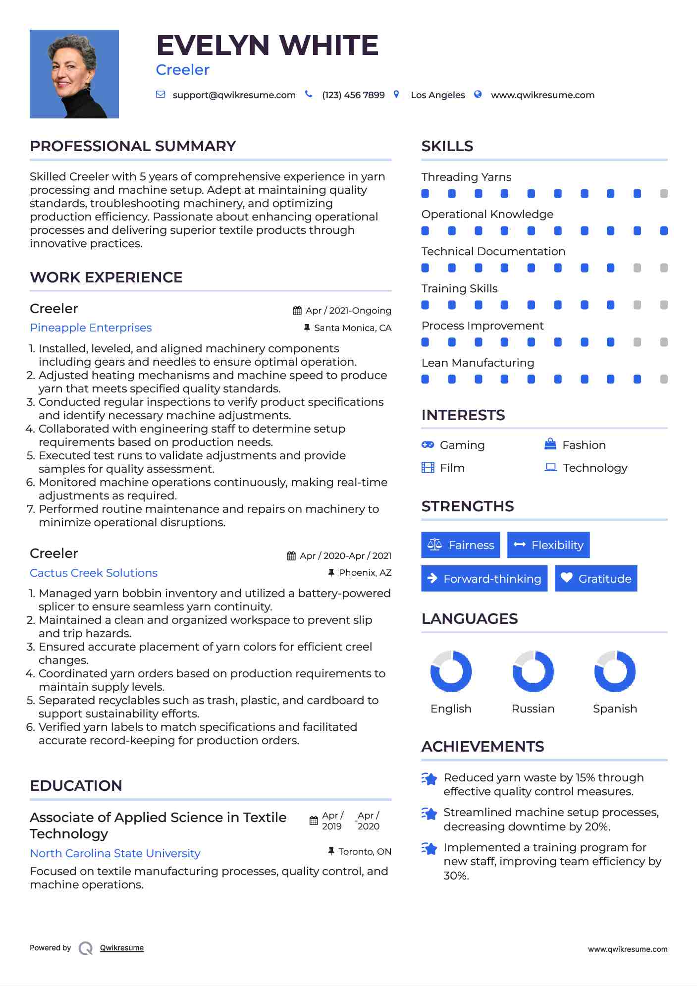 Creeler Resume Template