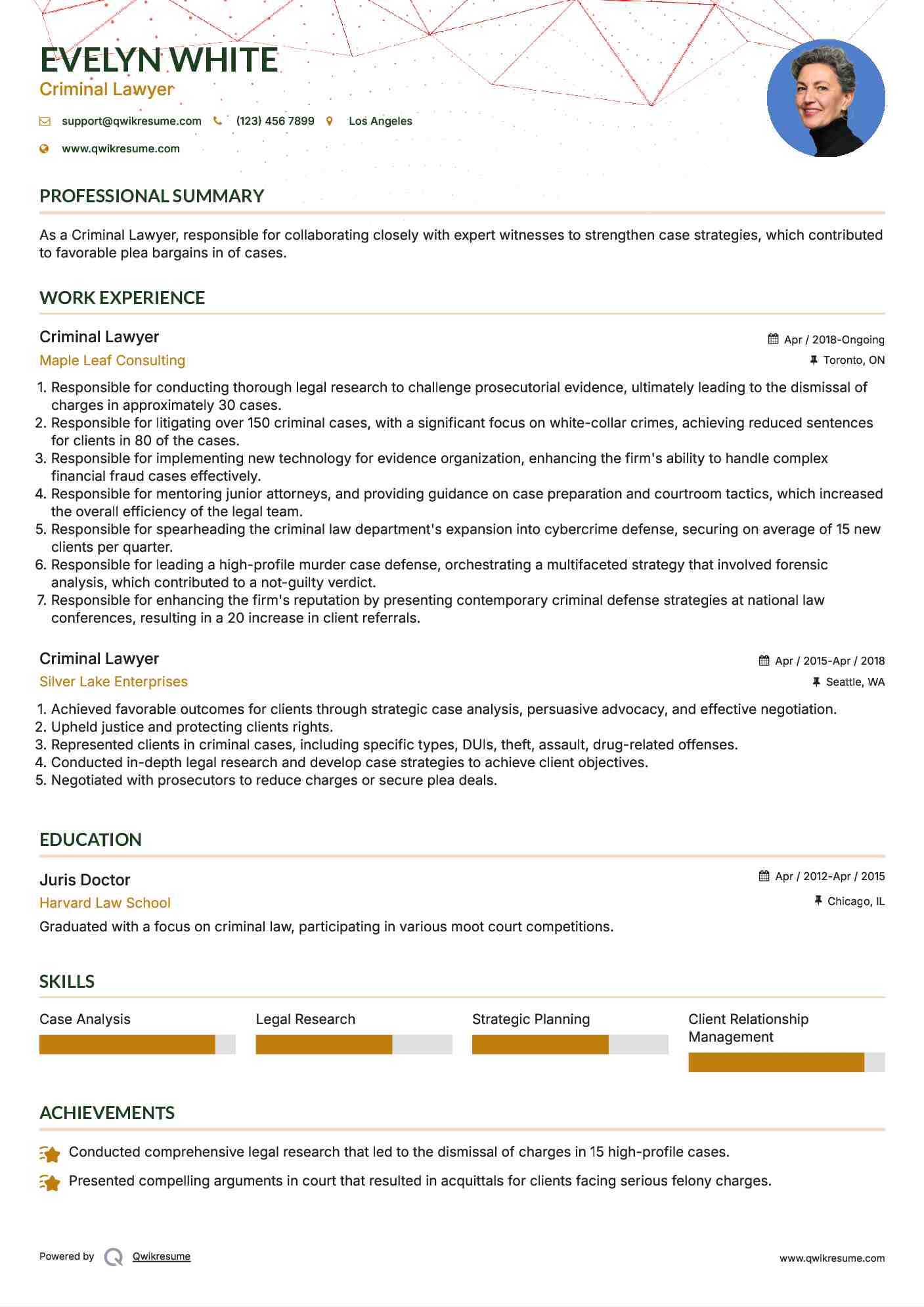 Criminal Lawyer Resume Model