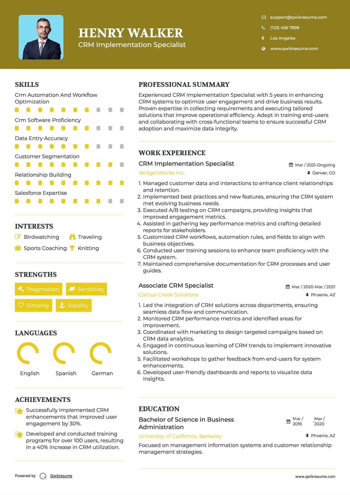 CRM Implementation Specialist Resume Model