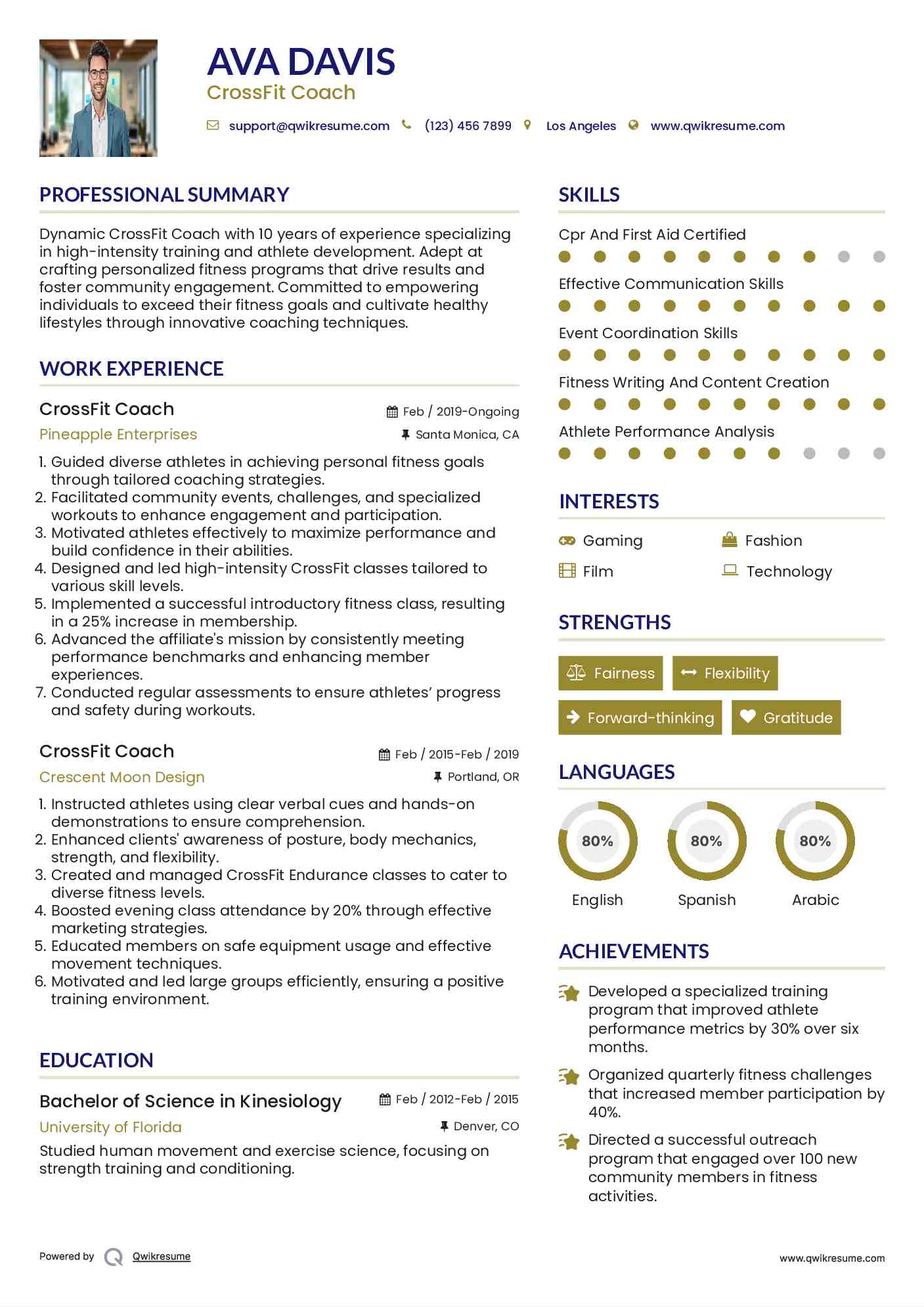 CrossFit Coach Resume Template