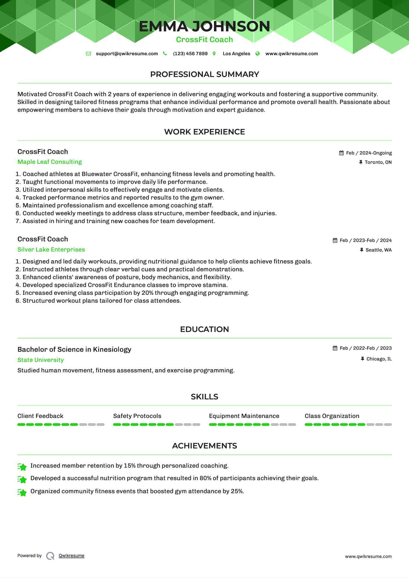CrossFit Coach Resume Template