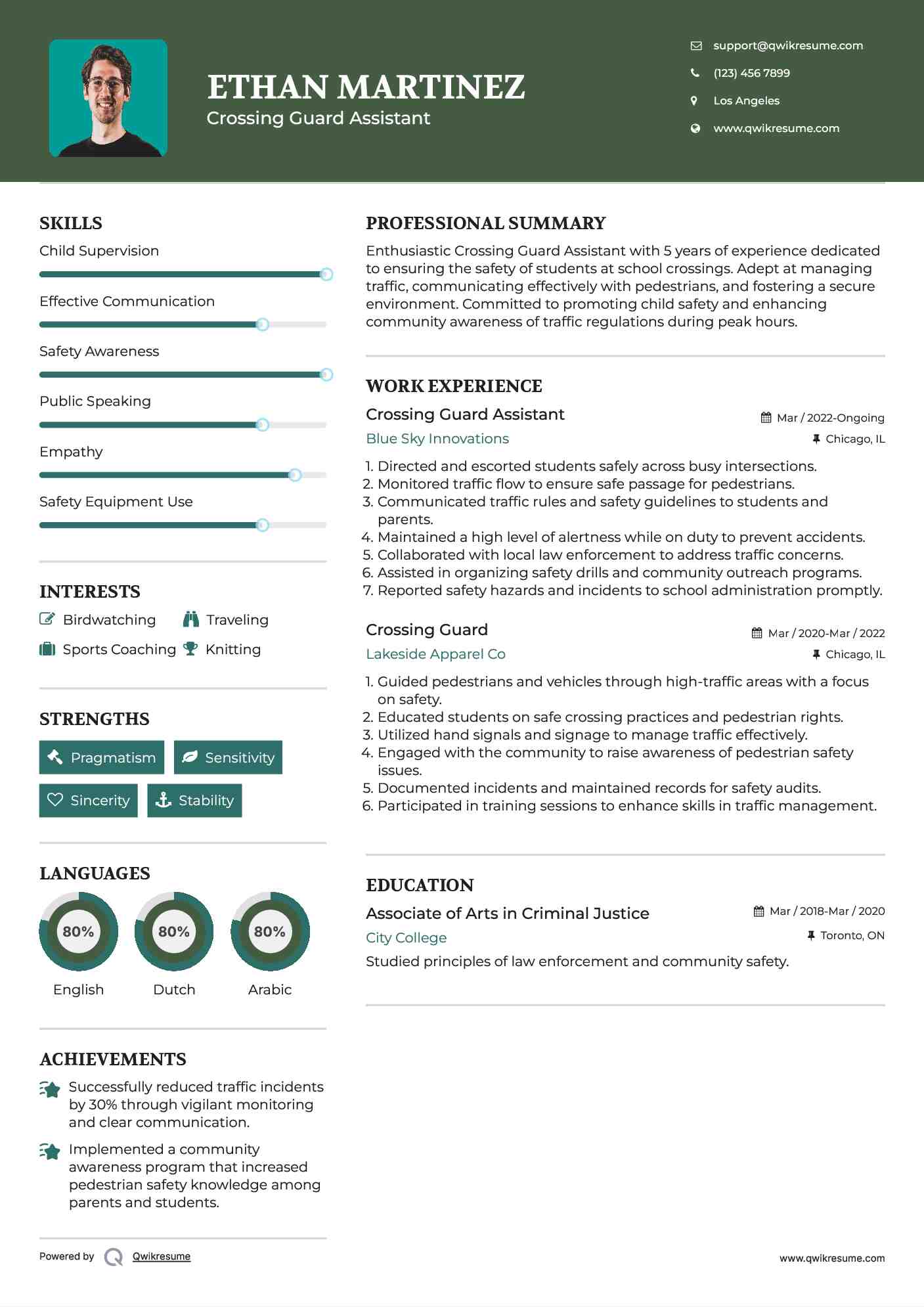 Crossing Guard Assistant Resume Format
