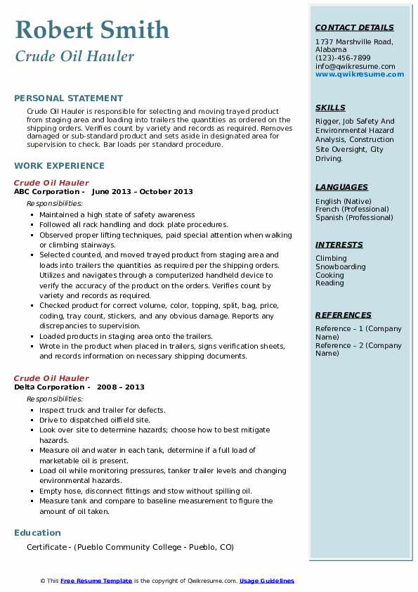 Car Hauler Resume Examples