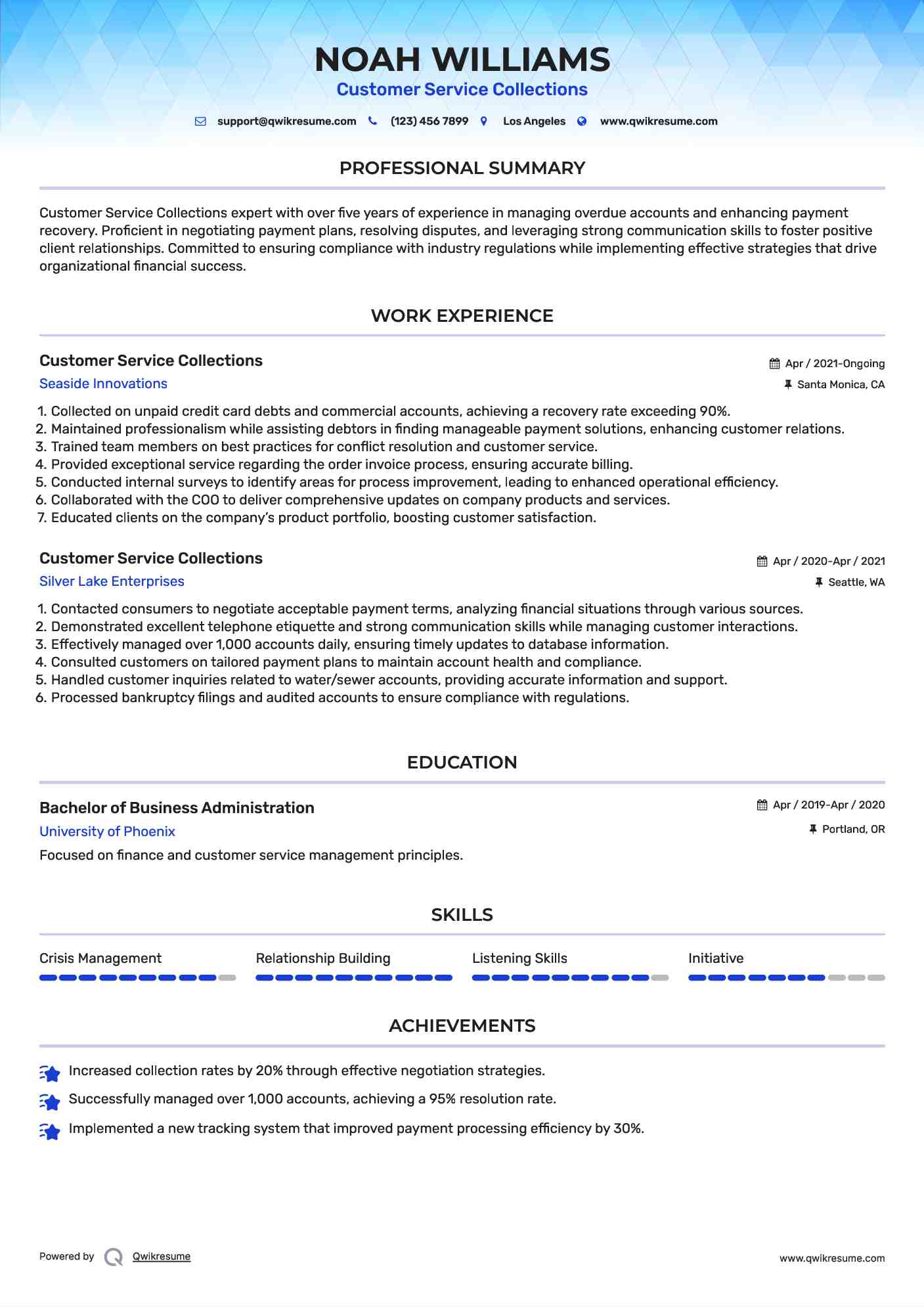 Customer Service Collections Resume - Customer Service Collections 1653671512 Pdf 