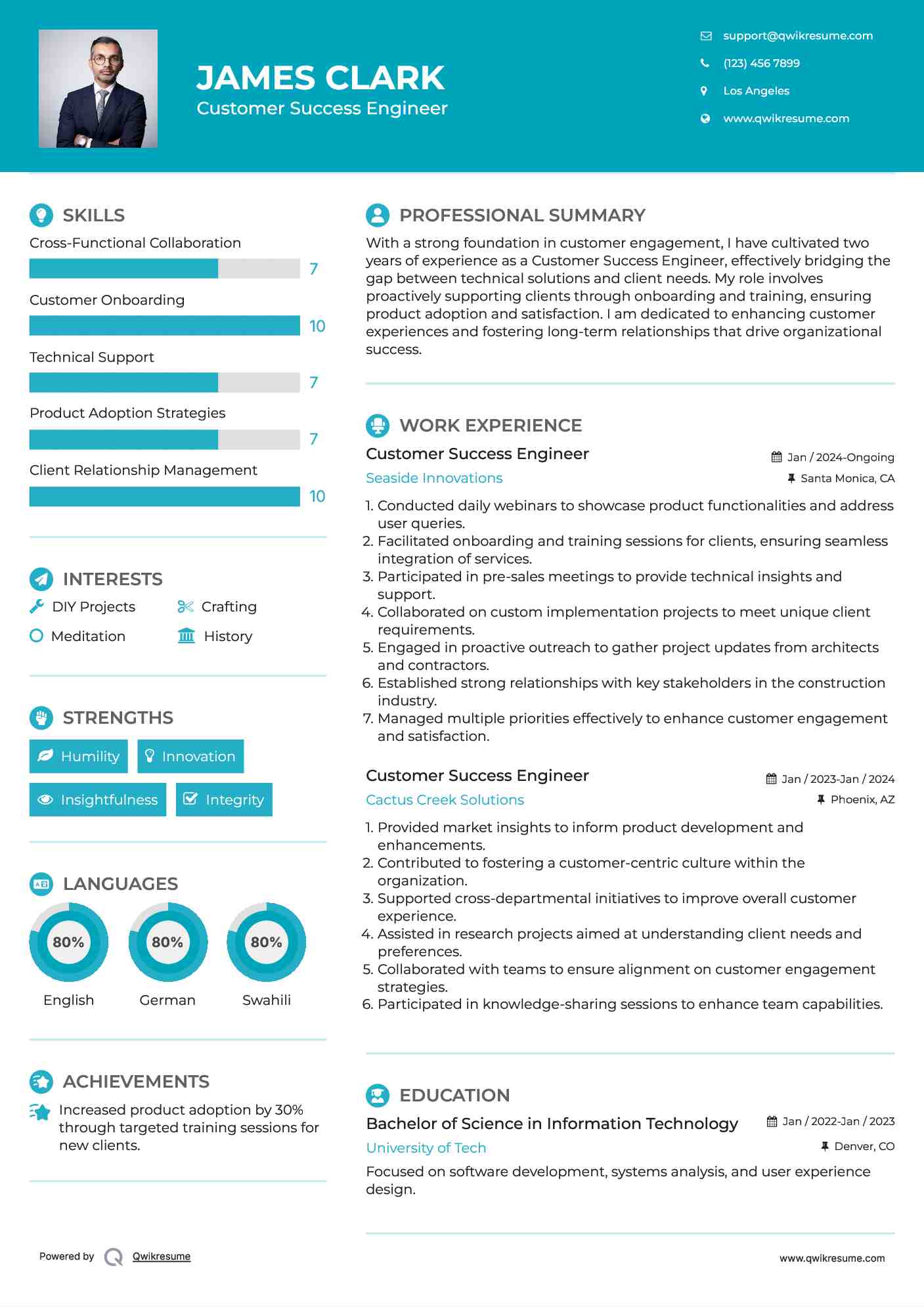 Customer Success Engineer Resume Template