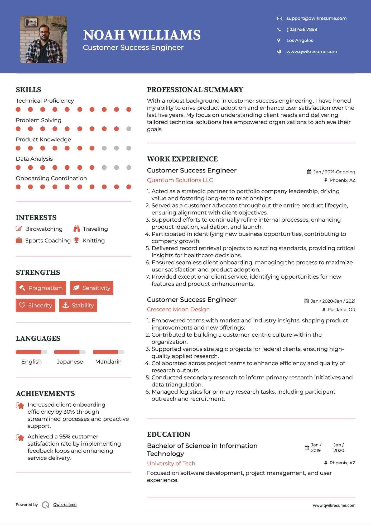 Customer Success Engineer Resume Model