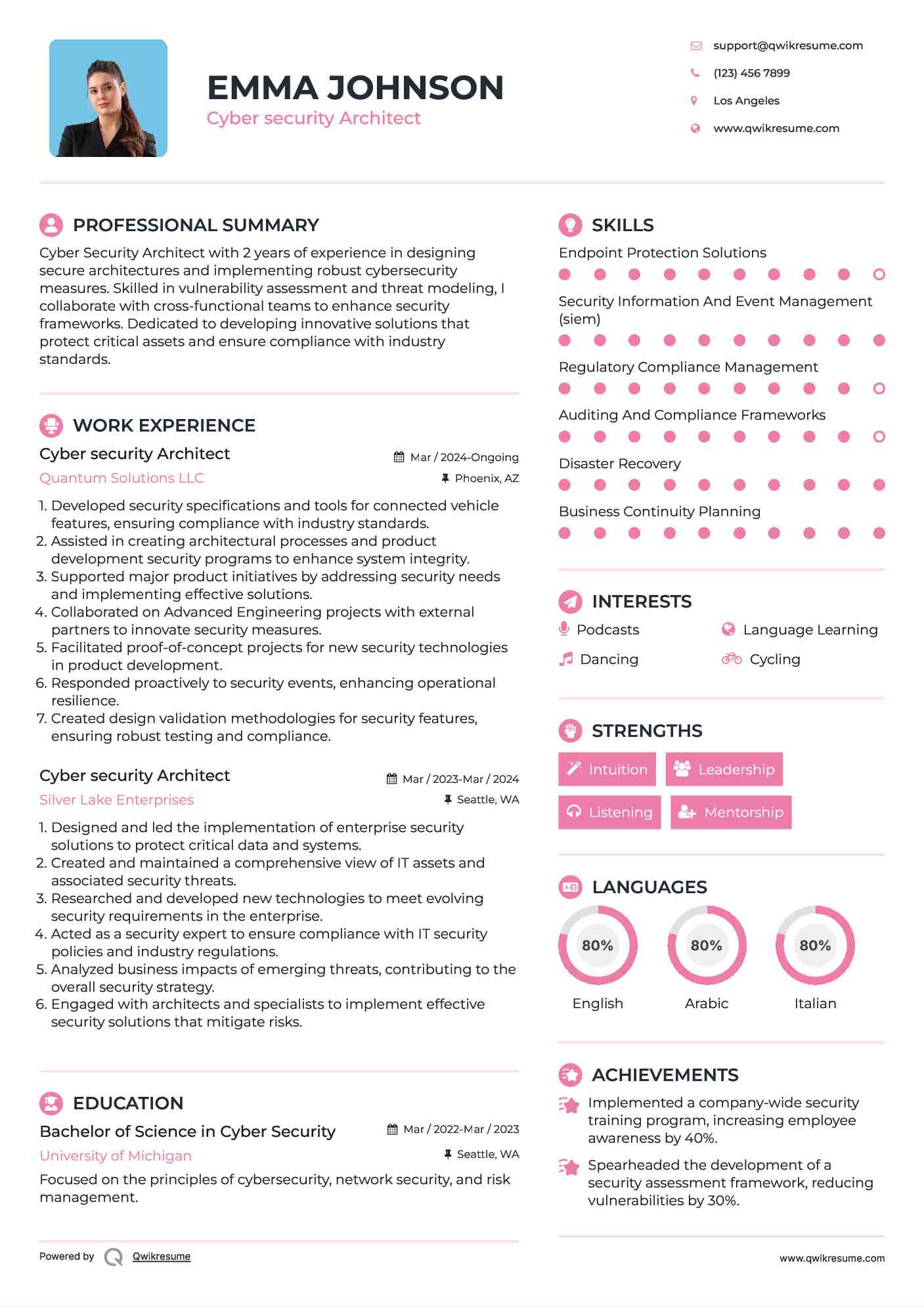 Cyber security Architect Resume Model