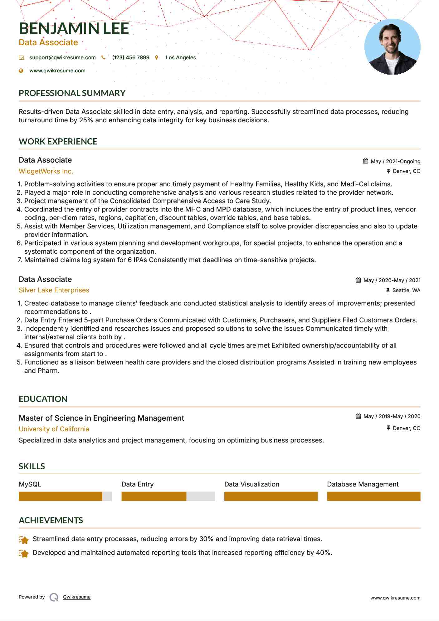 Data Associate Resume Samples QwikResume