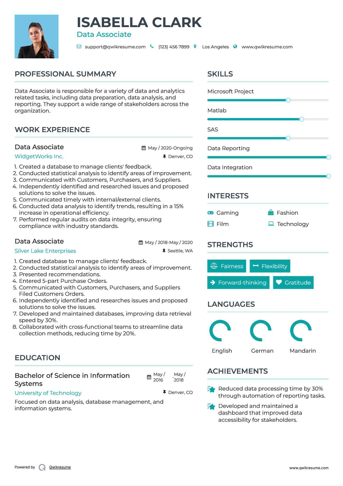 Data Associate Resume Samples QwikResume