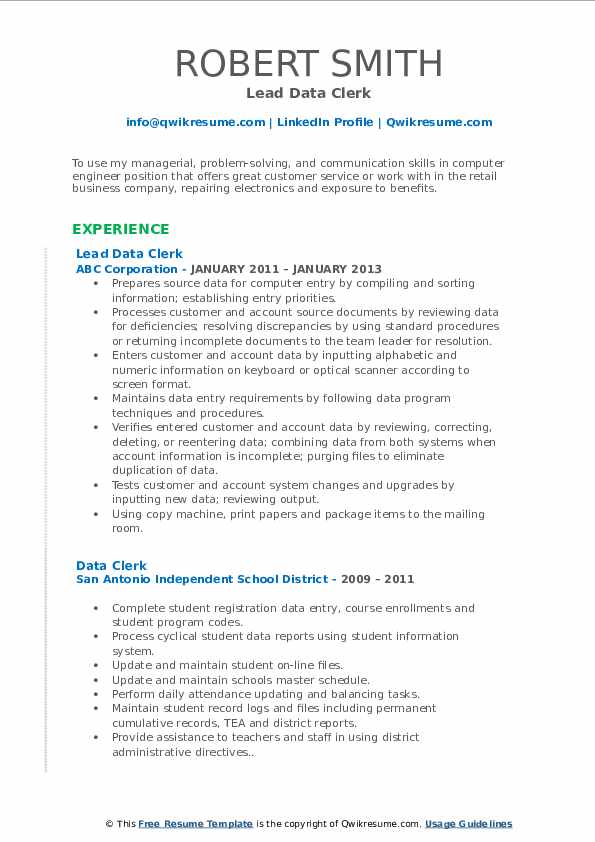 Data Clerk Resume Samples QwikResume - Data Clerk 1568973906 Pdf 