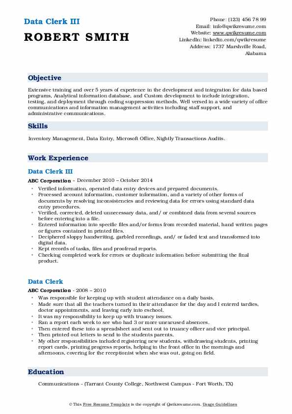 Data Clerk Resume Samples QwikResume - Data Clerk 1568973975 Pdf 
