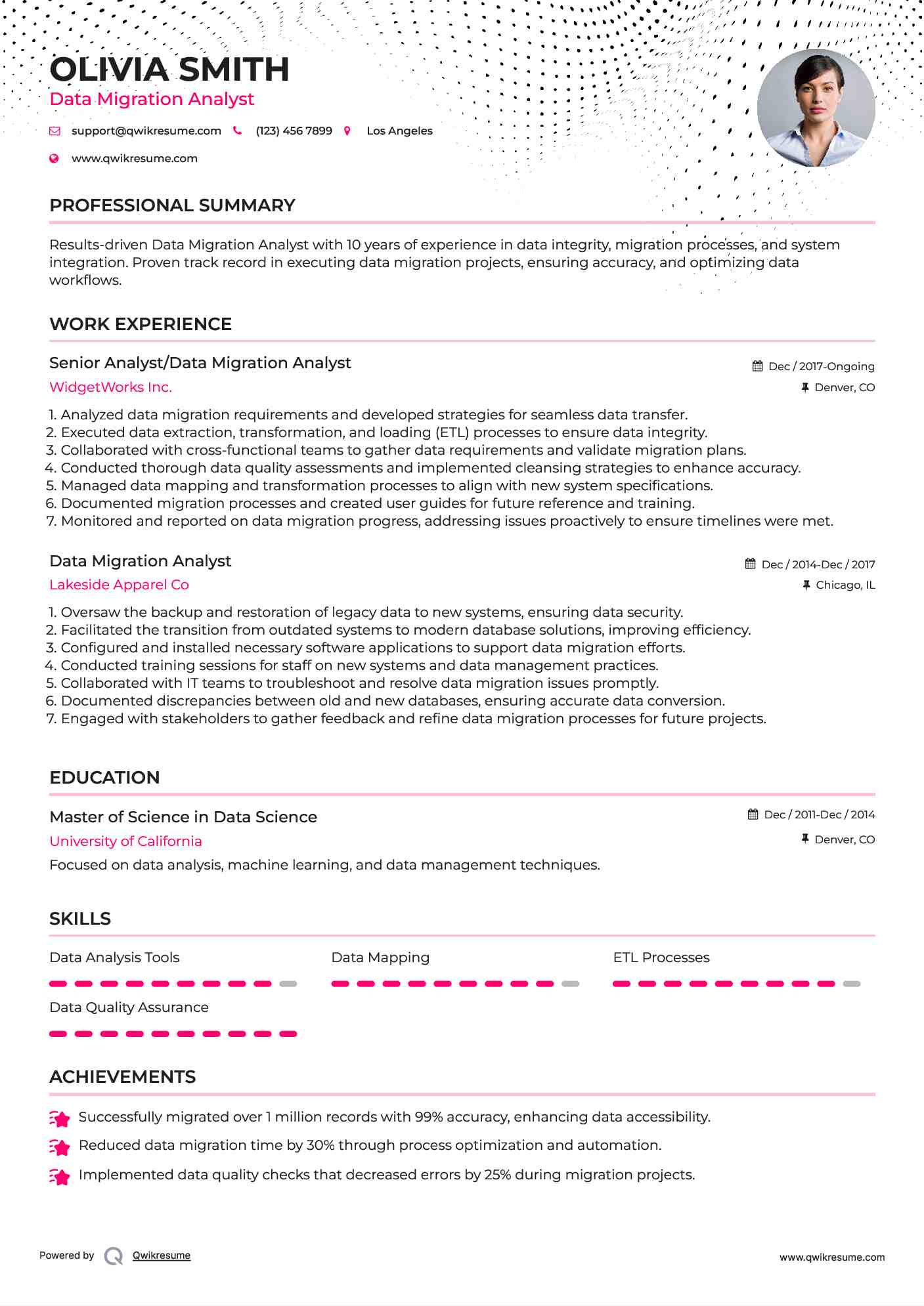 Senior Analyst/Data Migration Analyst Resume Template