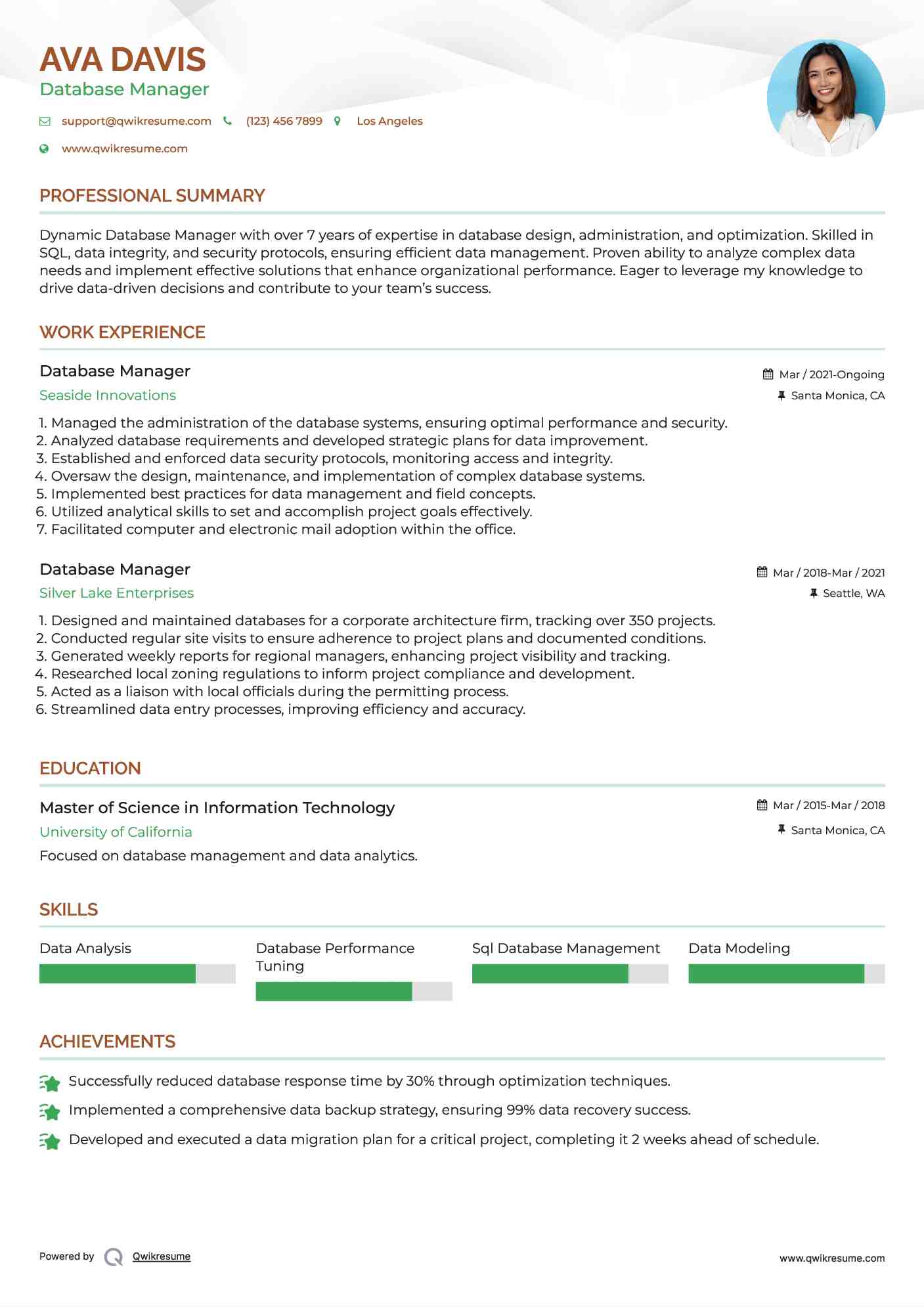 10 Database Manager Resume Samples - Database Manager 1577687404 Pdf 