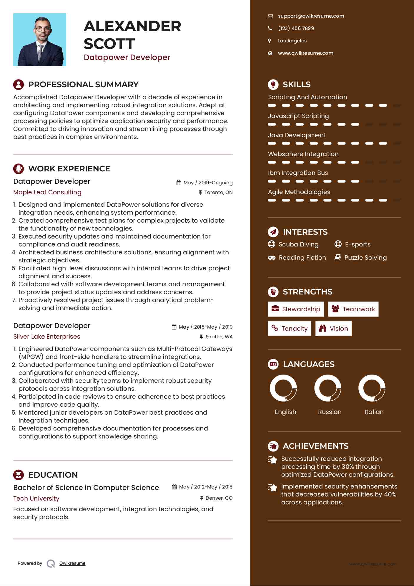 Datapower Developer Resume Template