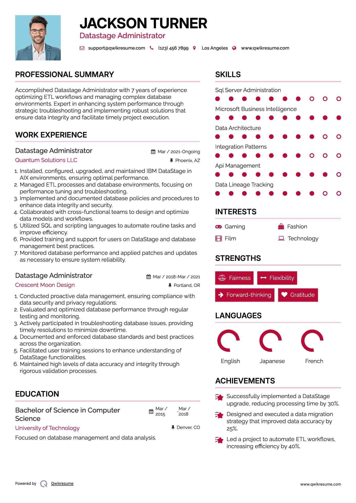 Datastage Administrator Resume Format