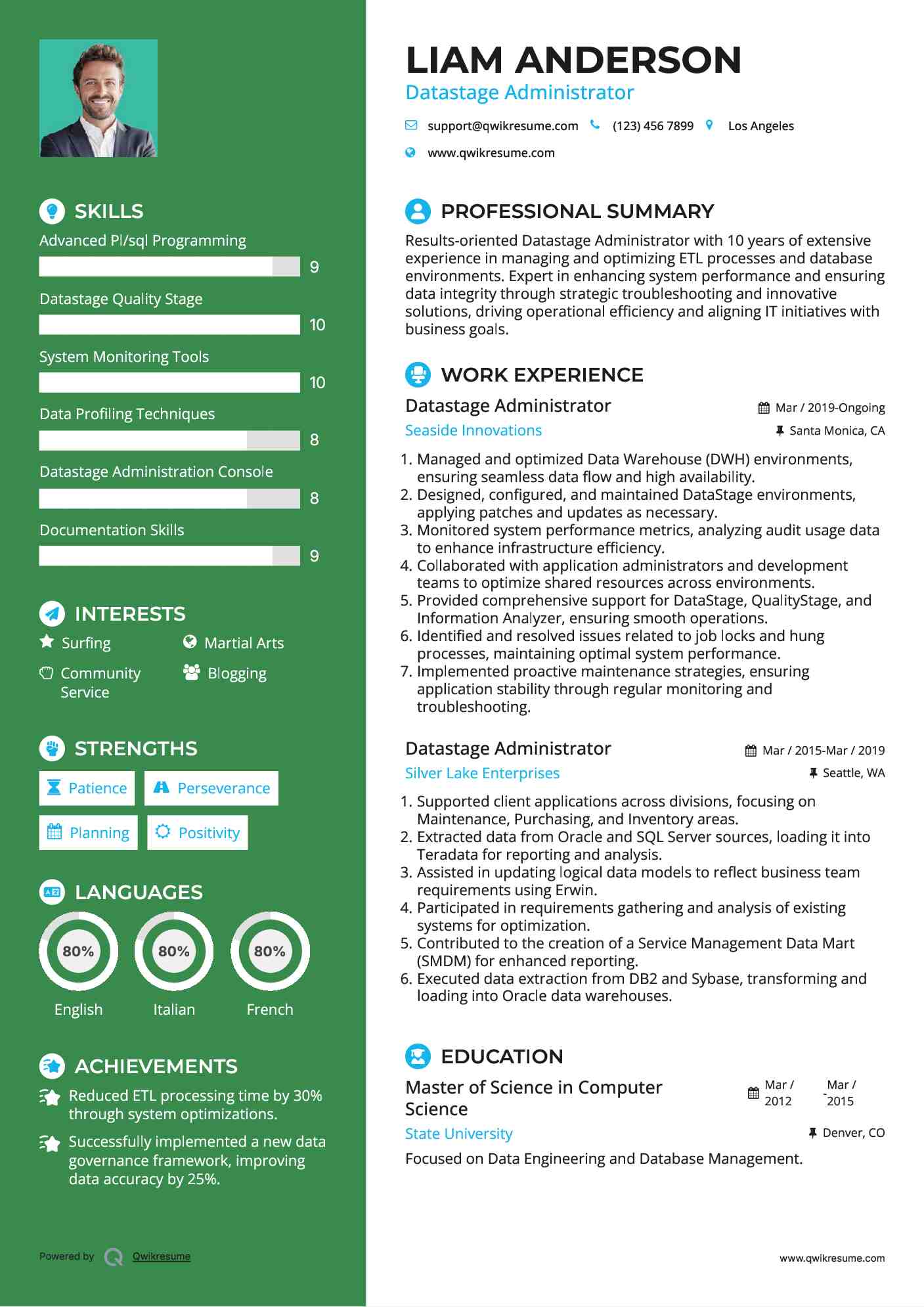 Datastage Administrator Resume Example