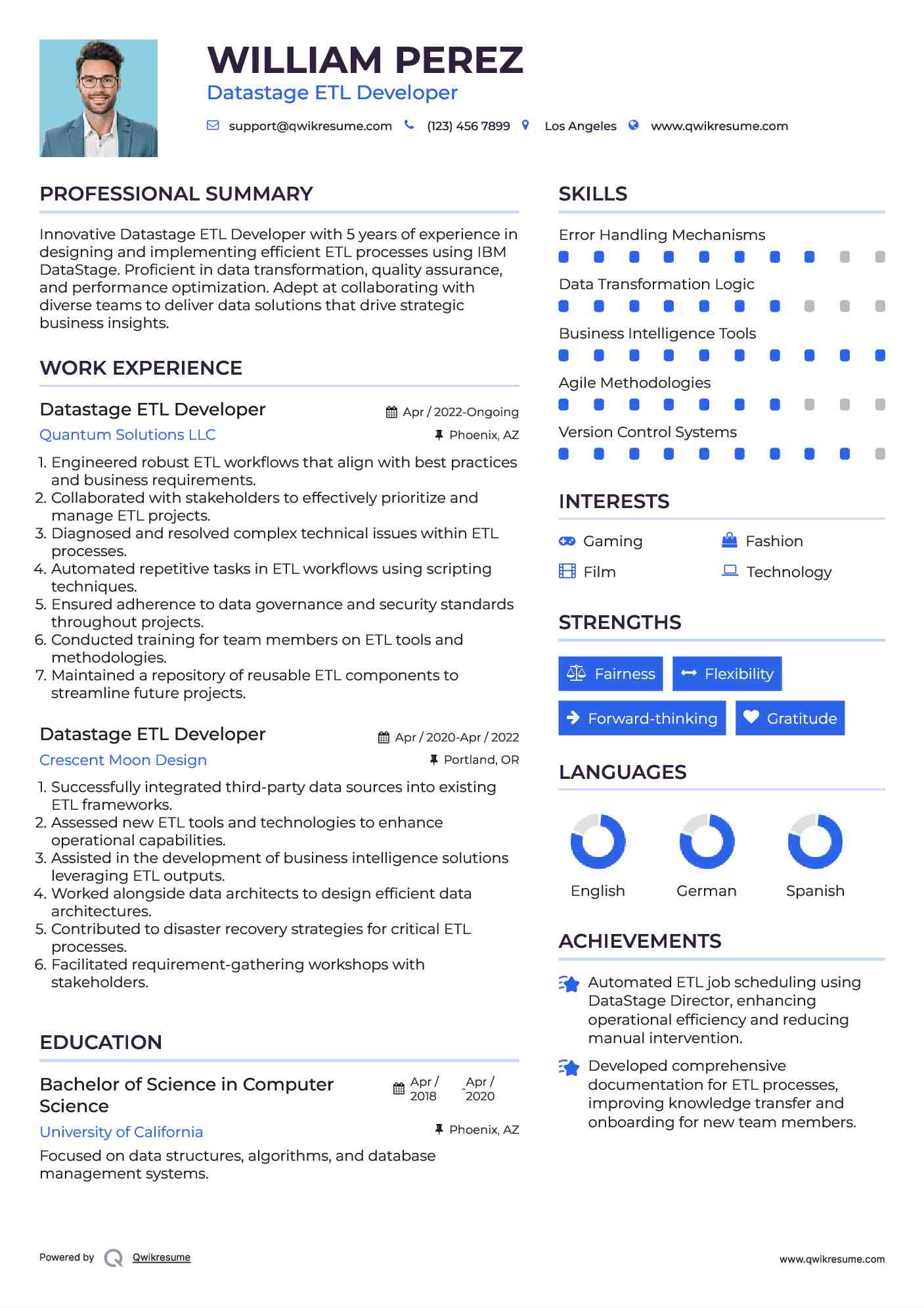 Datastage ETL Developer Resume Model