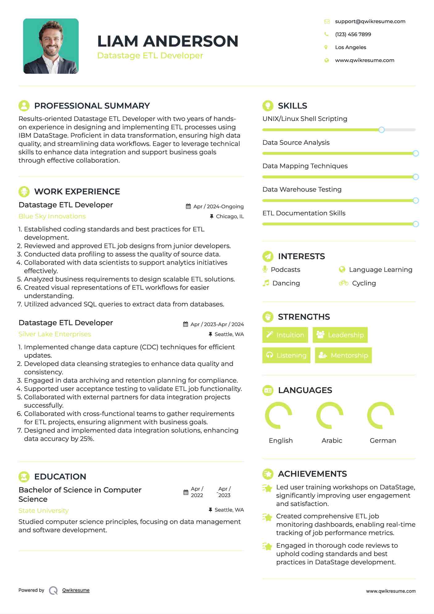 Datastage ETL Developer Resume Format