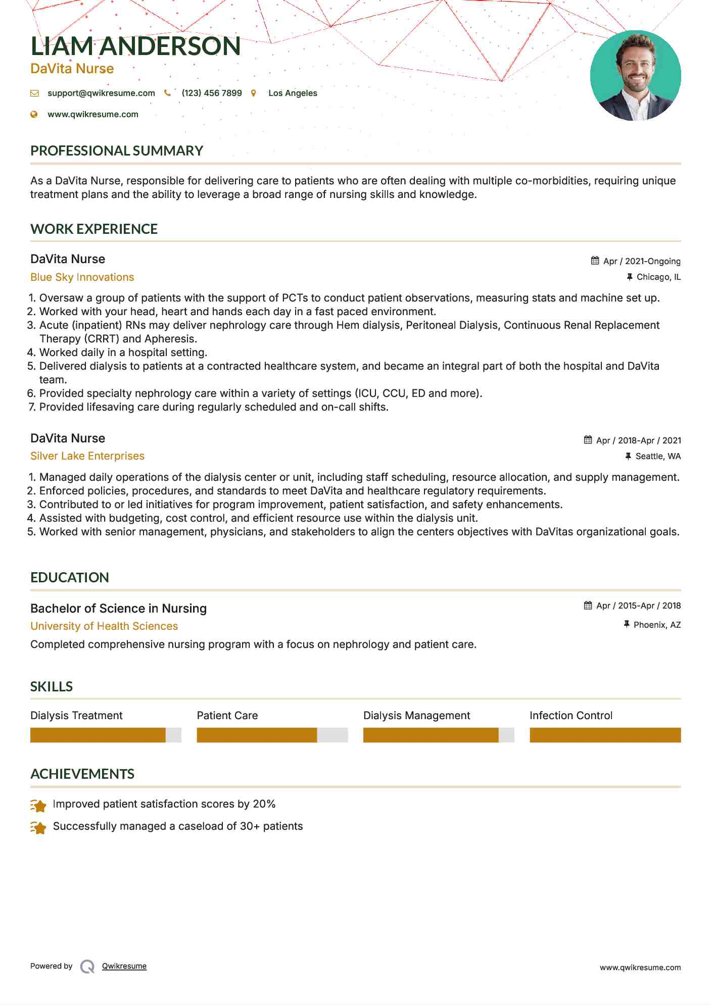 DaVita Nurse Resume Sample