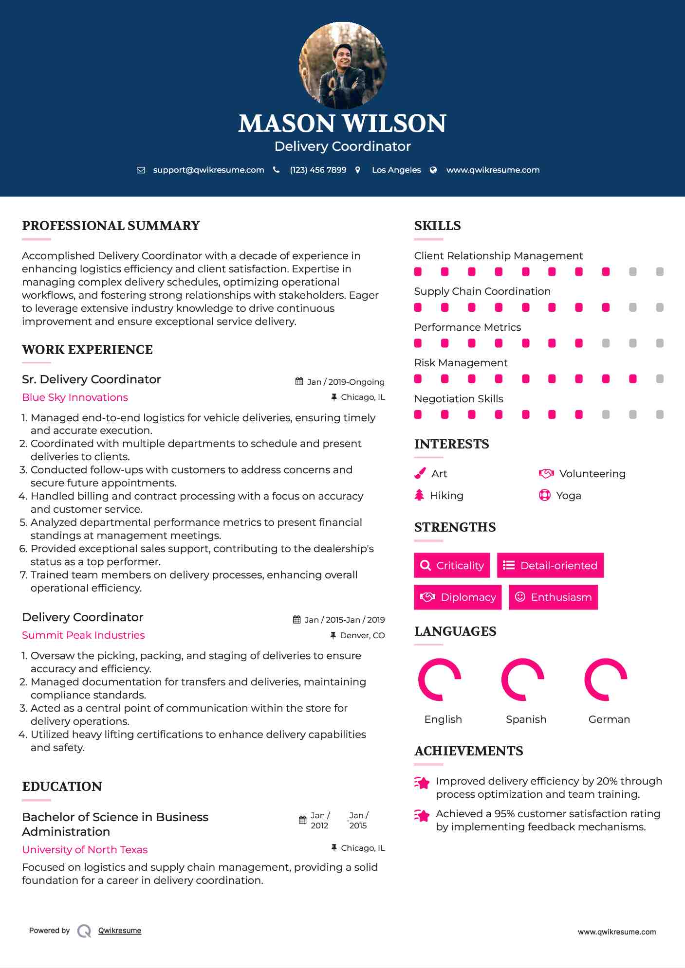 10 Delivery Coordinator Resume Samples Templates For 2025 10-delivery-coordinator-resume-samples-templates-for-2025