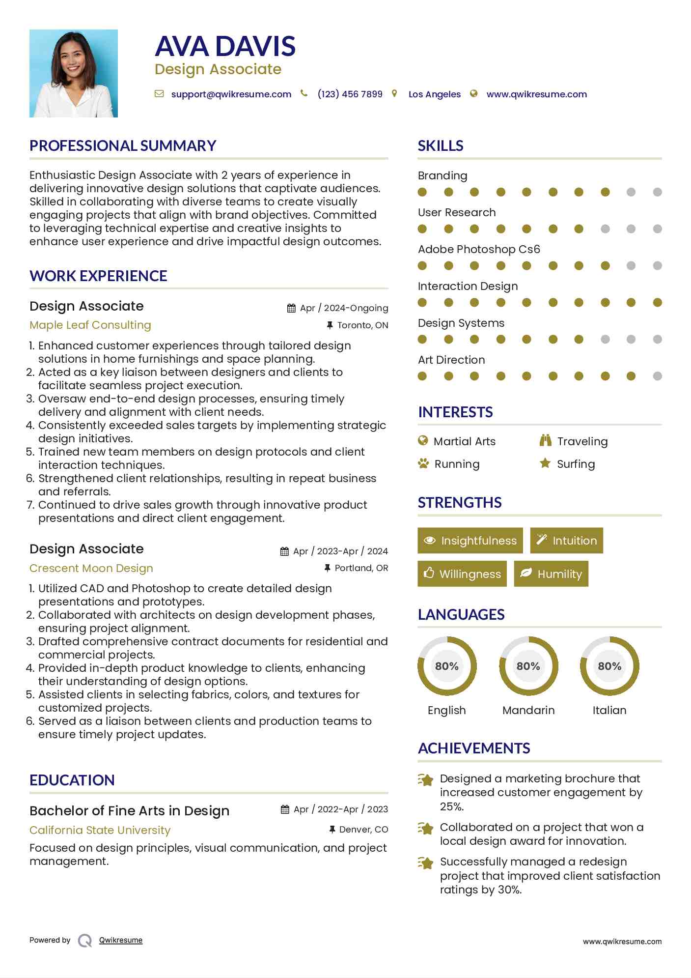 Design Associate Resume Samples QwikResume