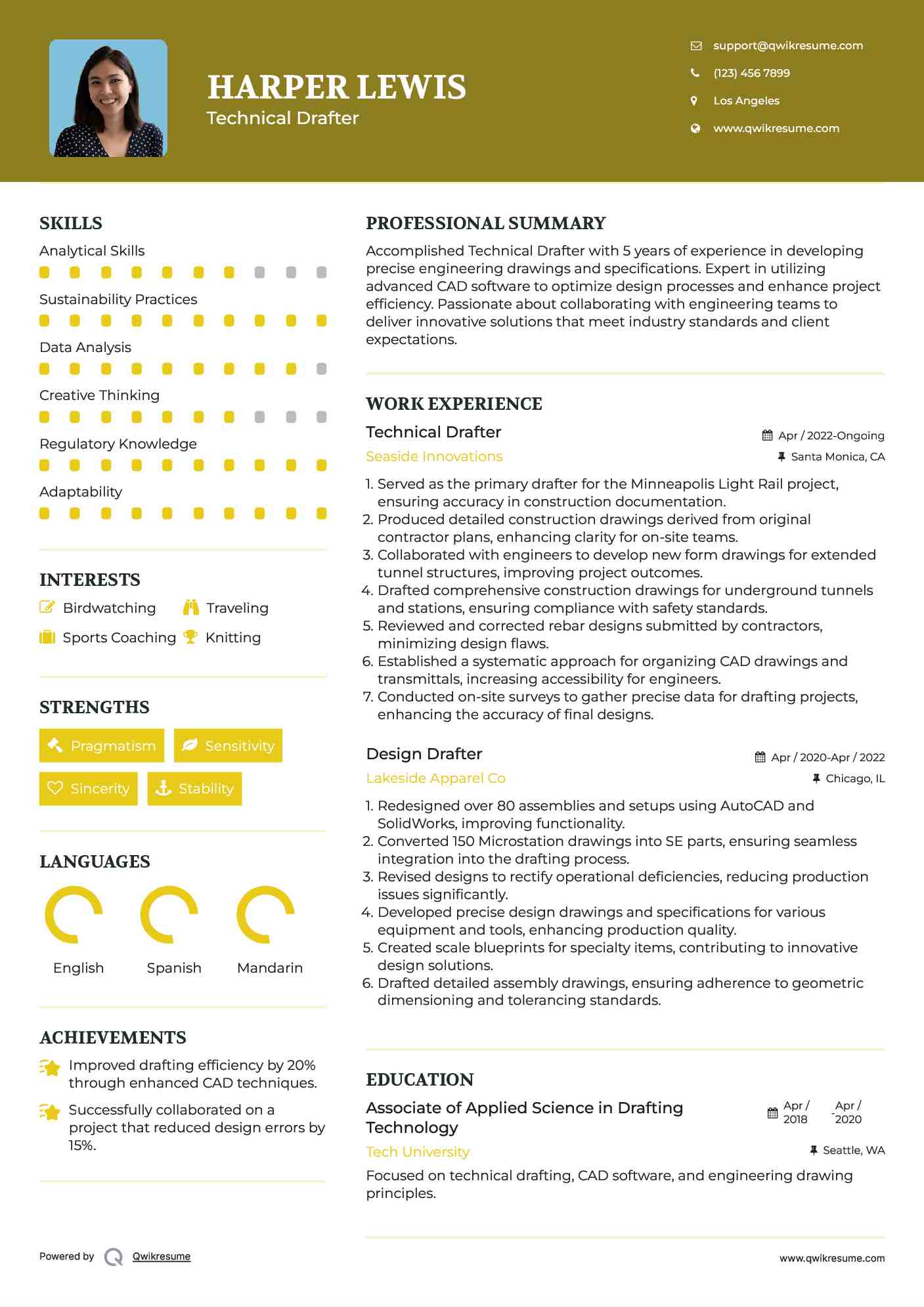 Design Drafter Resume Samples QwikResume