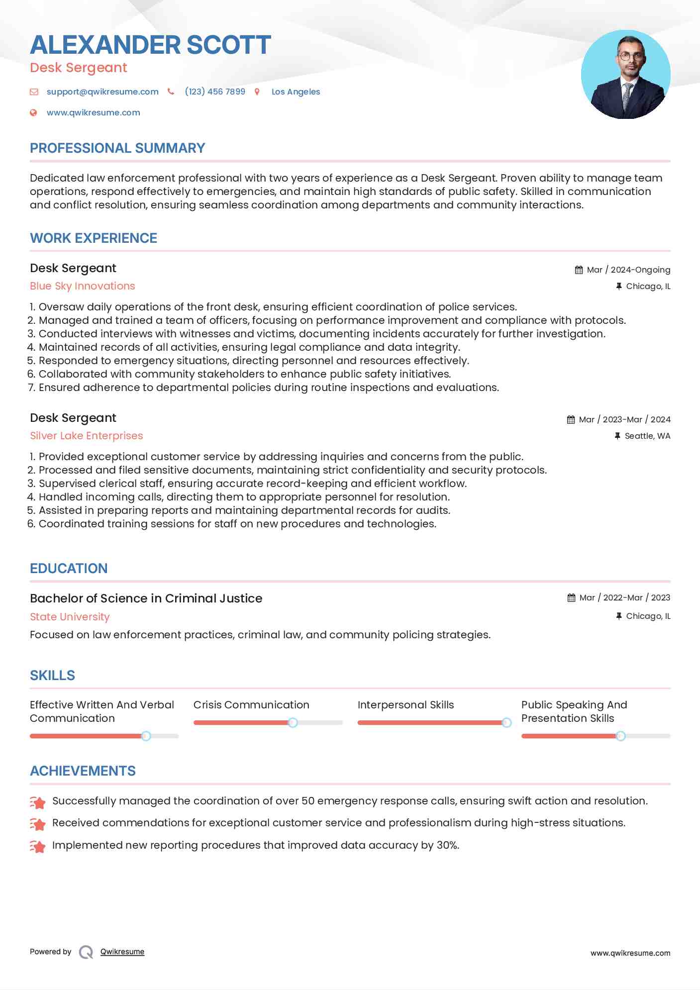 Sergeant Resume Sample