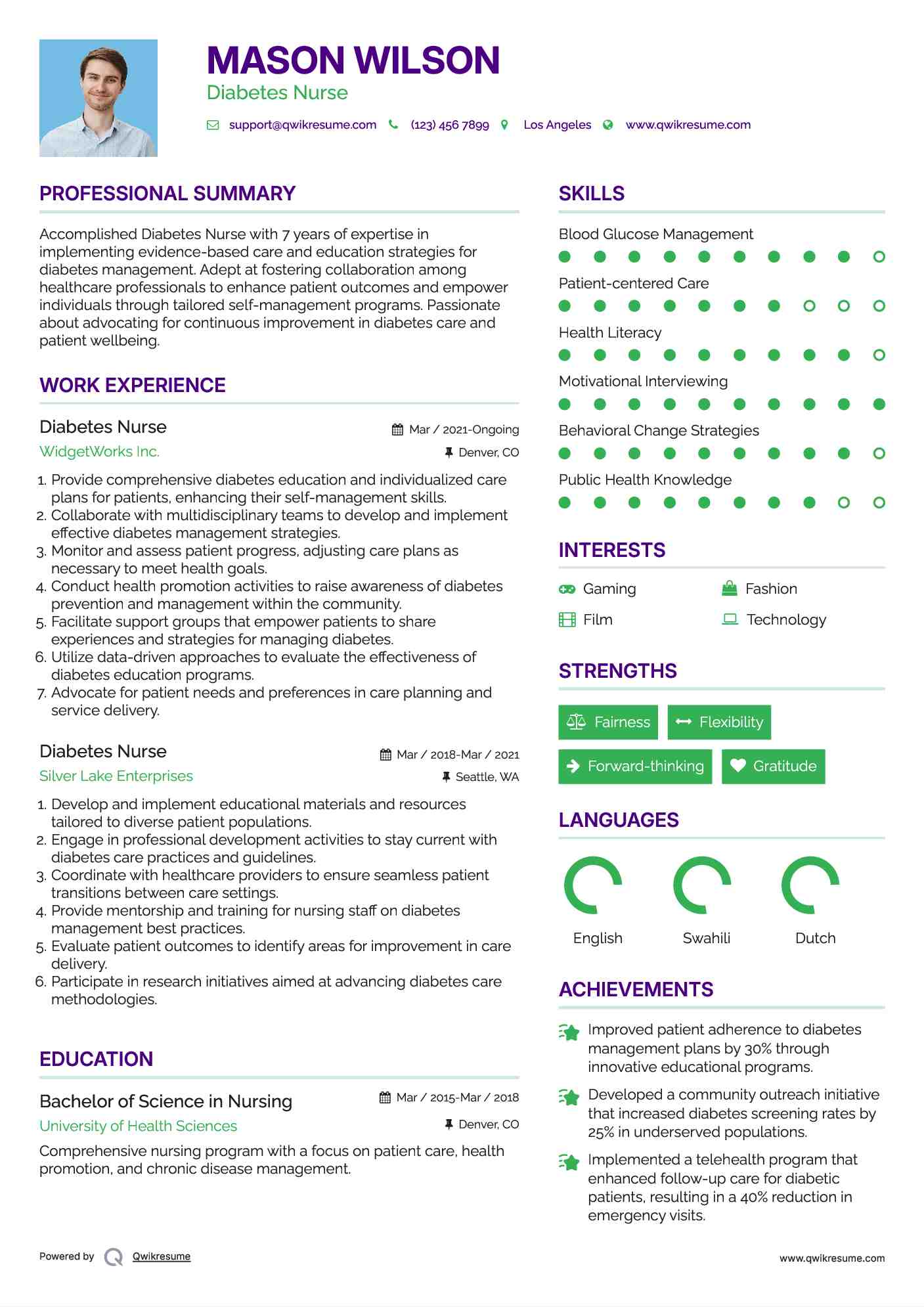 Diabetes Nurse Resume Format
