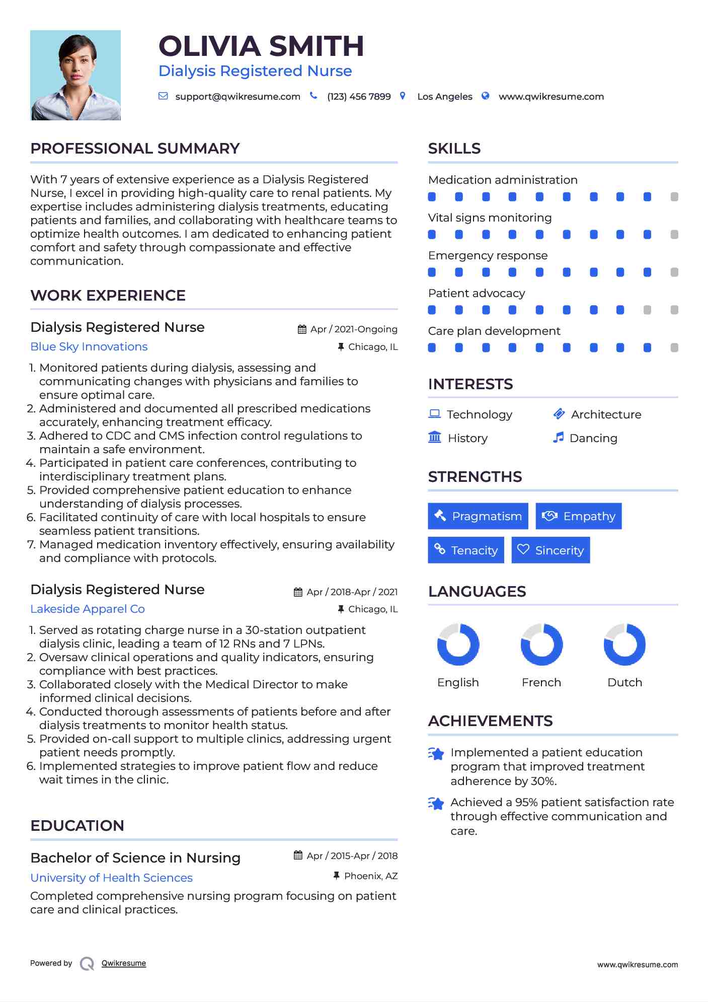 Dialysis Registered Nurse Resume Template