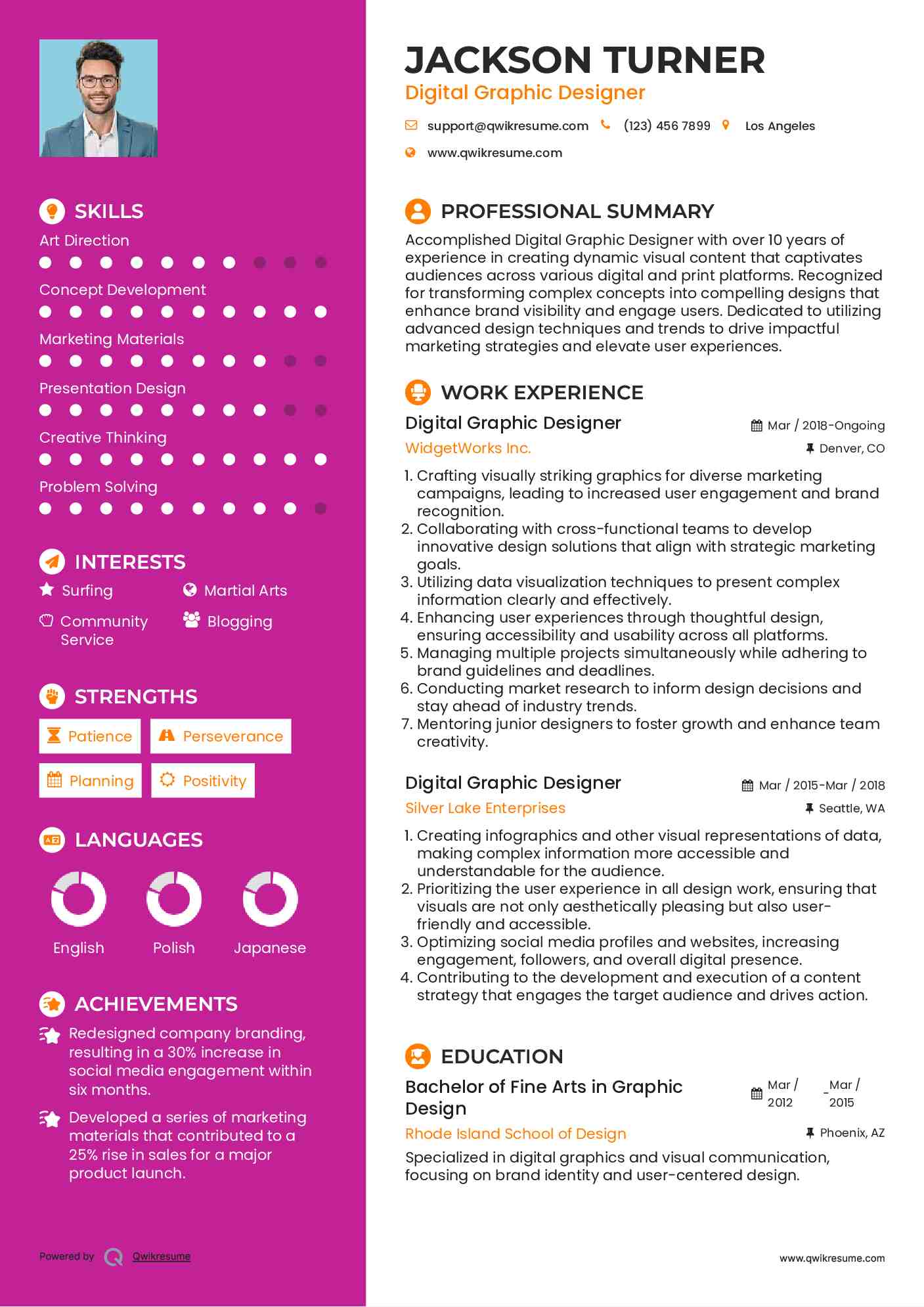 Digital Graphic Designer Resume Format