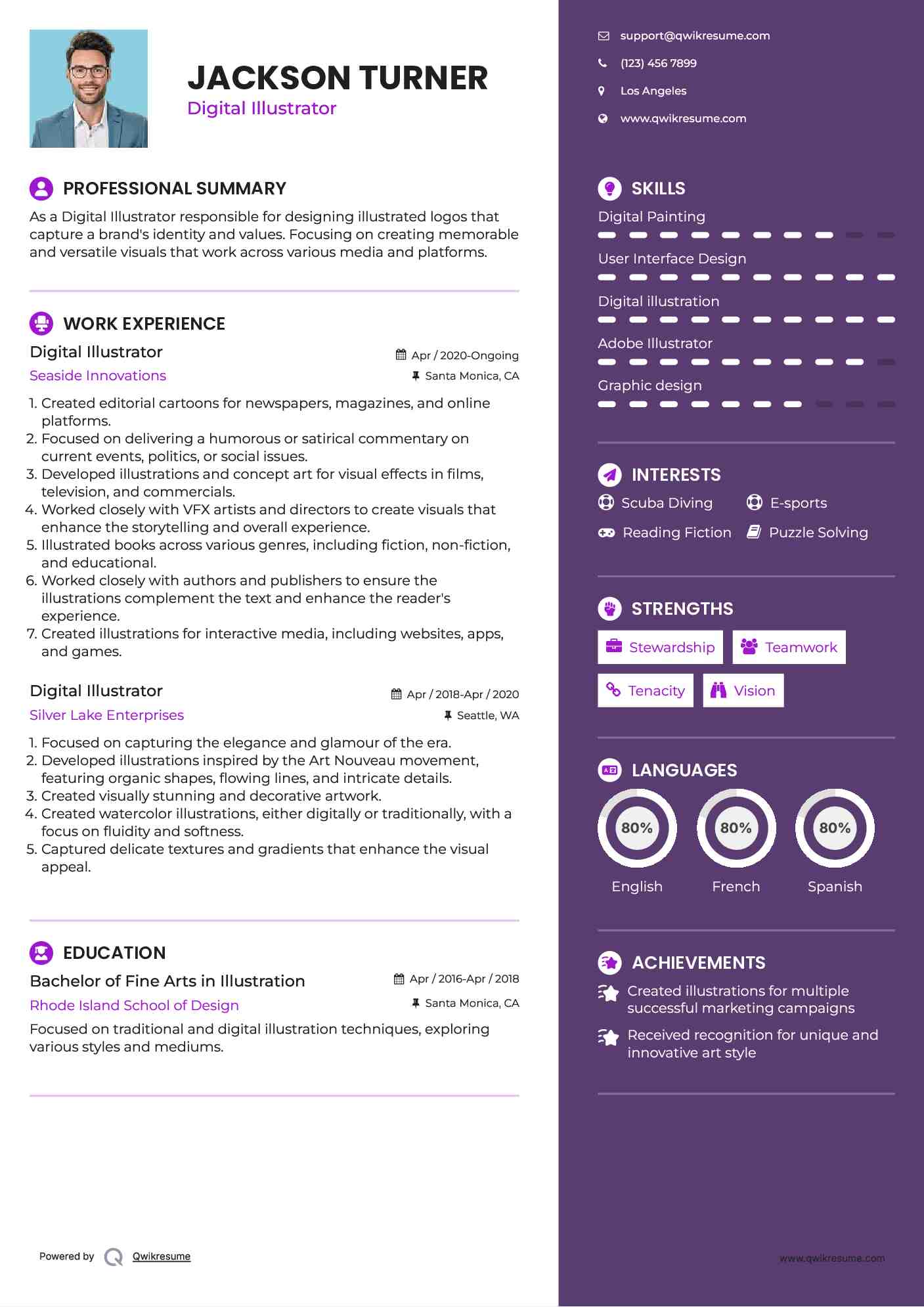 Digital Illustrator Resume Template