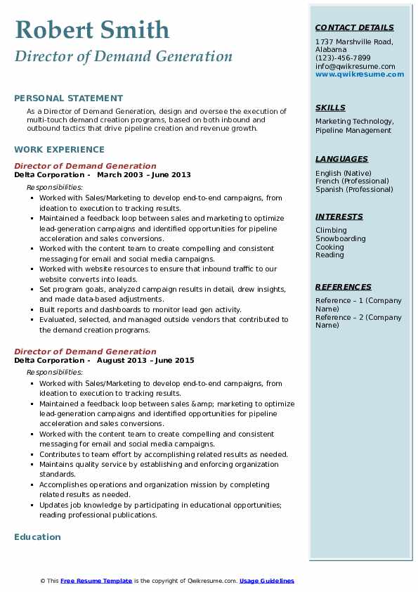 Director Of Demand Generation Resume - Director Of Demand Generation 1713709123 Pdf 