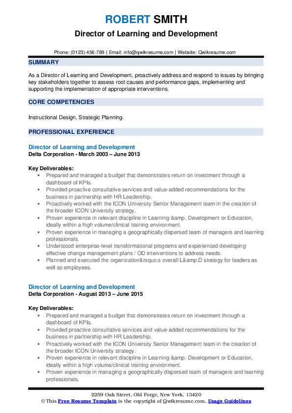 Director of Learning and Development - Director Of Learning And Development 1713709308 Pdf
