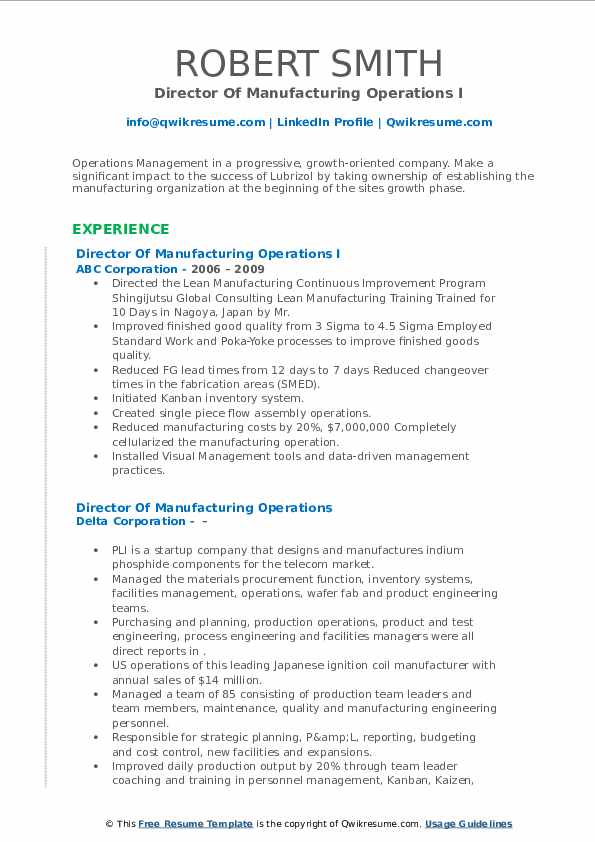 Director Of Manufacturing Operations - Director Of Manufacturing Operations 1587619623 Pdf 