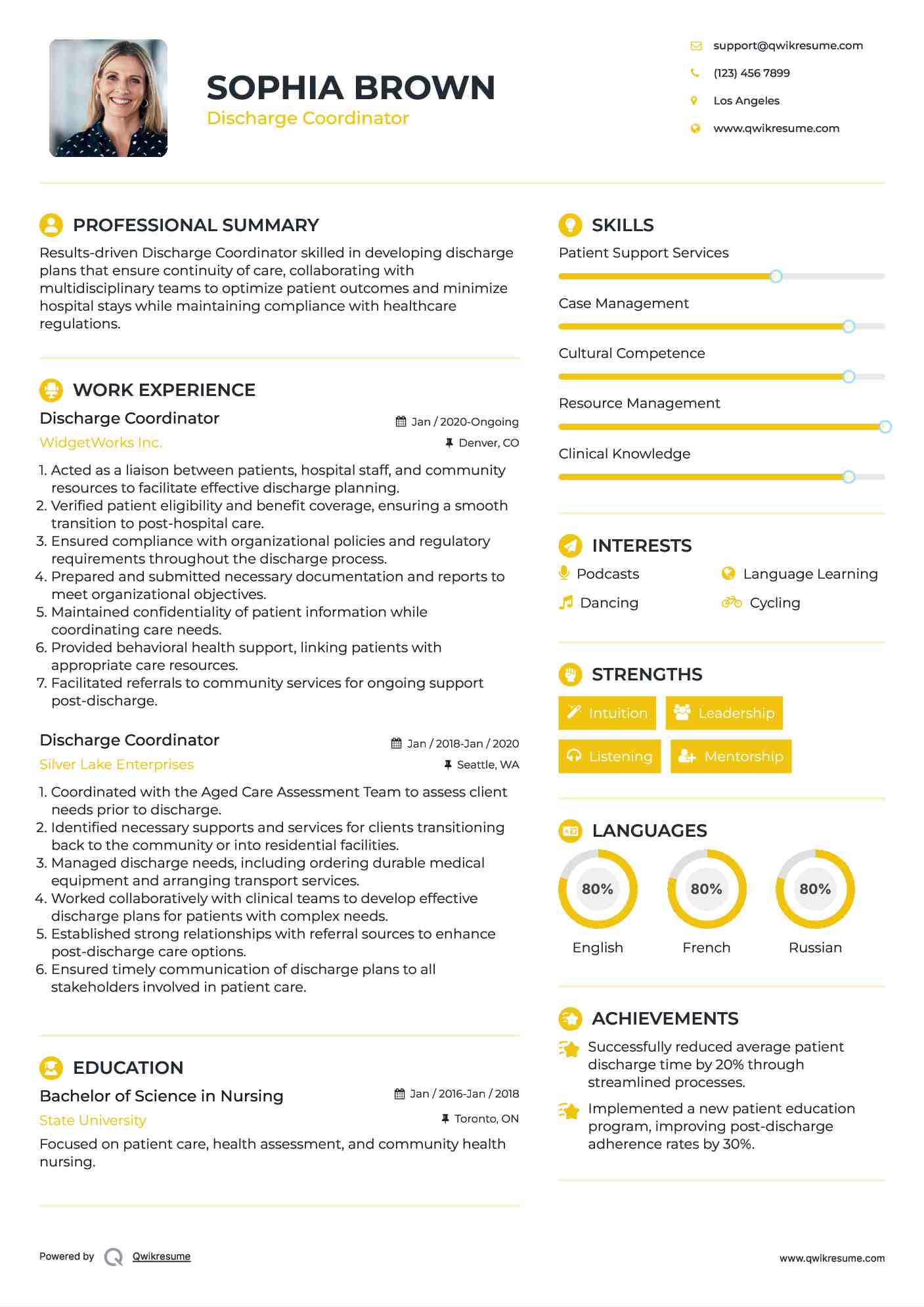 Discharge Coordinator Resume Samples QwikResume