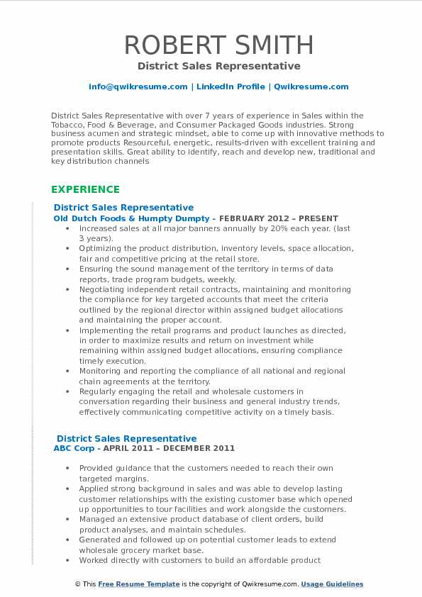 Distributor resume