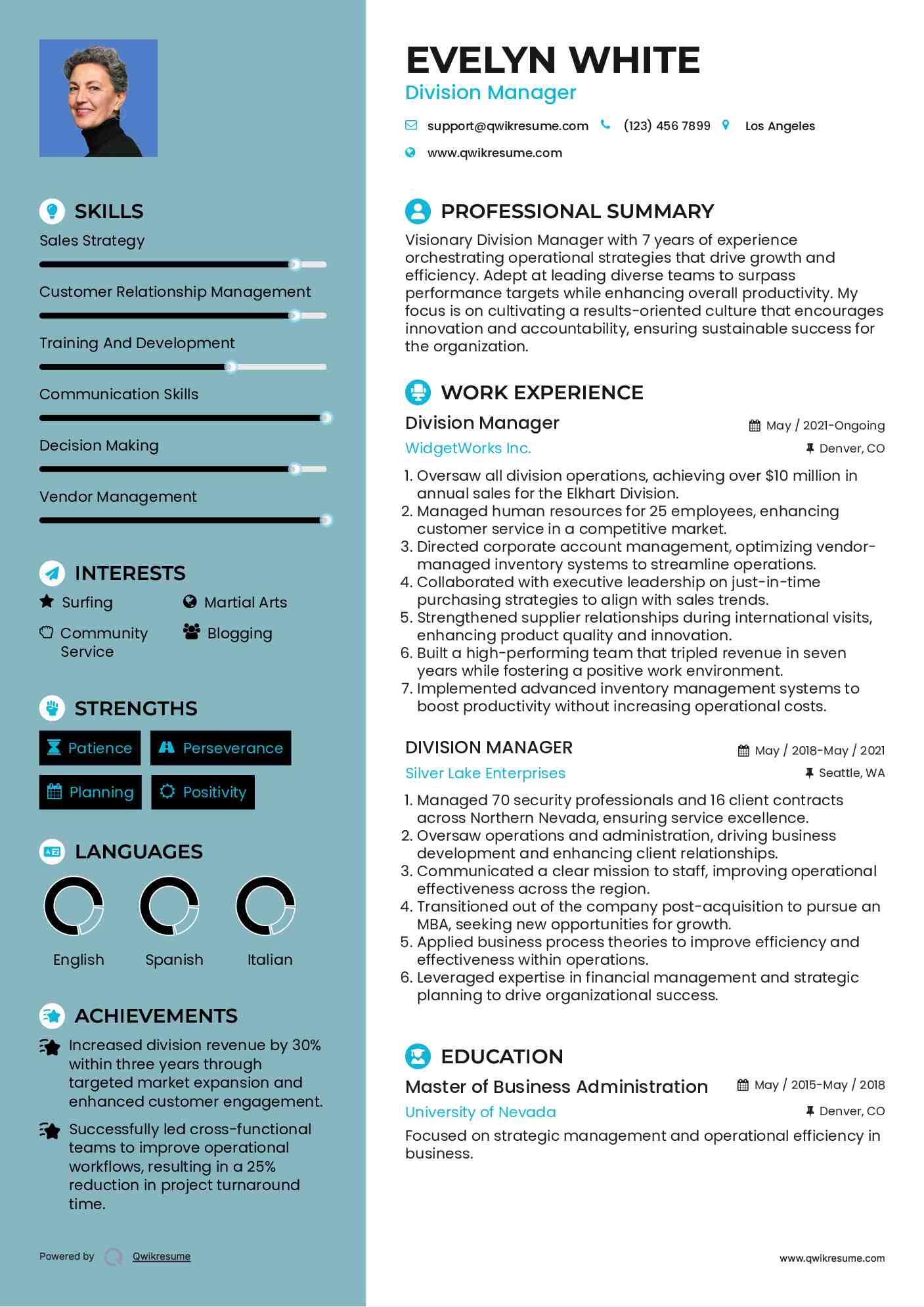 Division Sales Manager Resume Samples | Velvet Jobs division manager resume