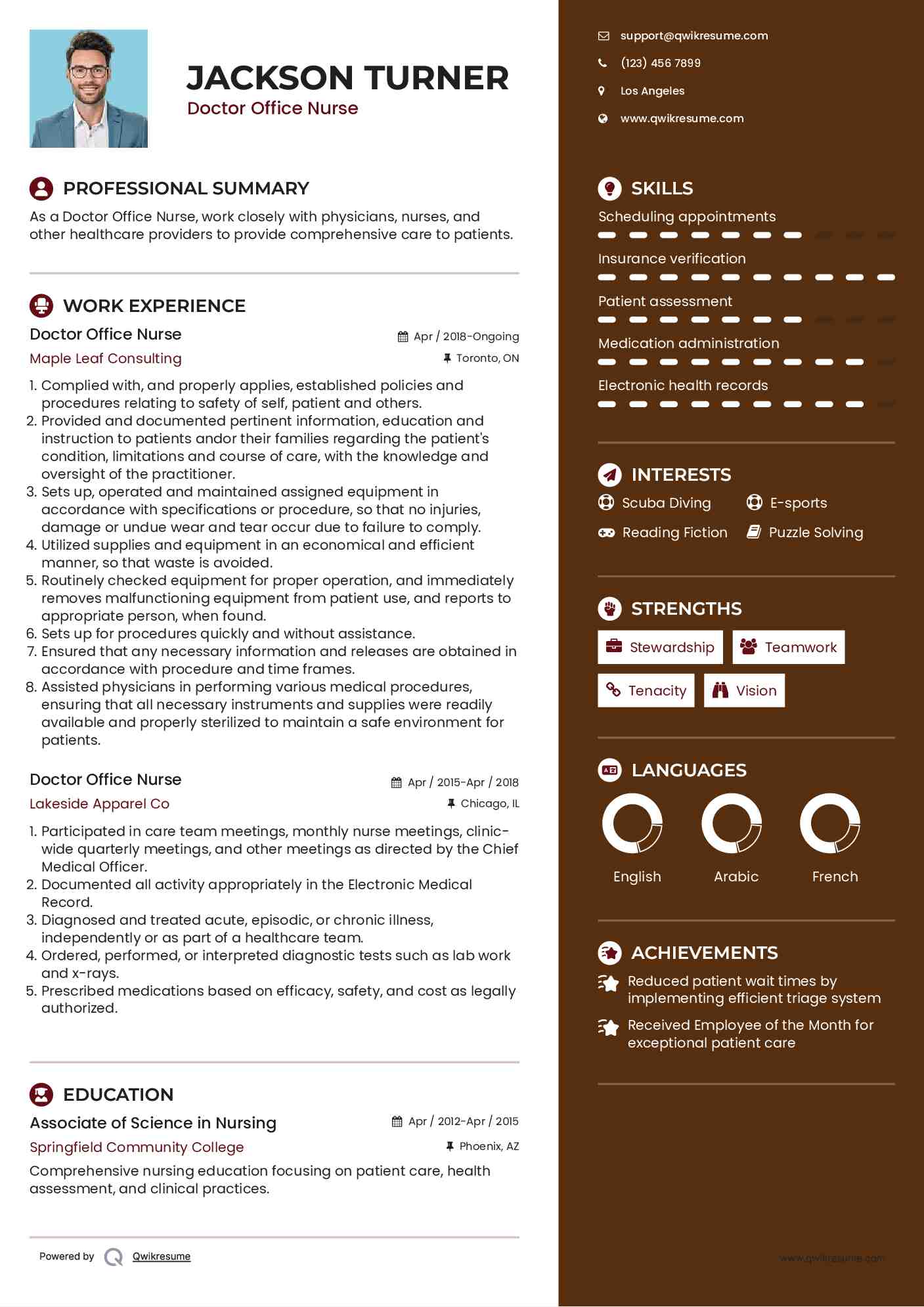 Doctor Office Nurse Resume Format