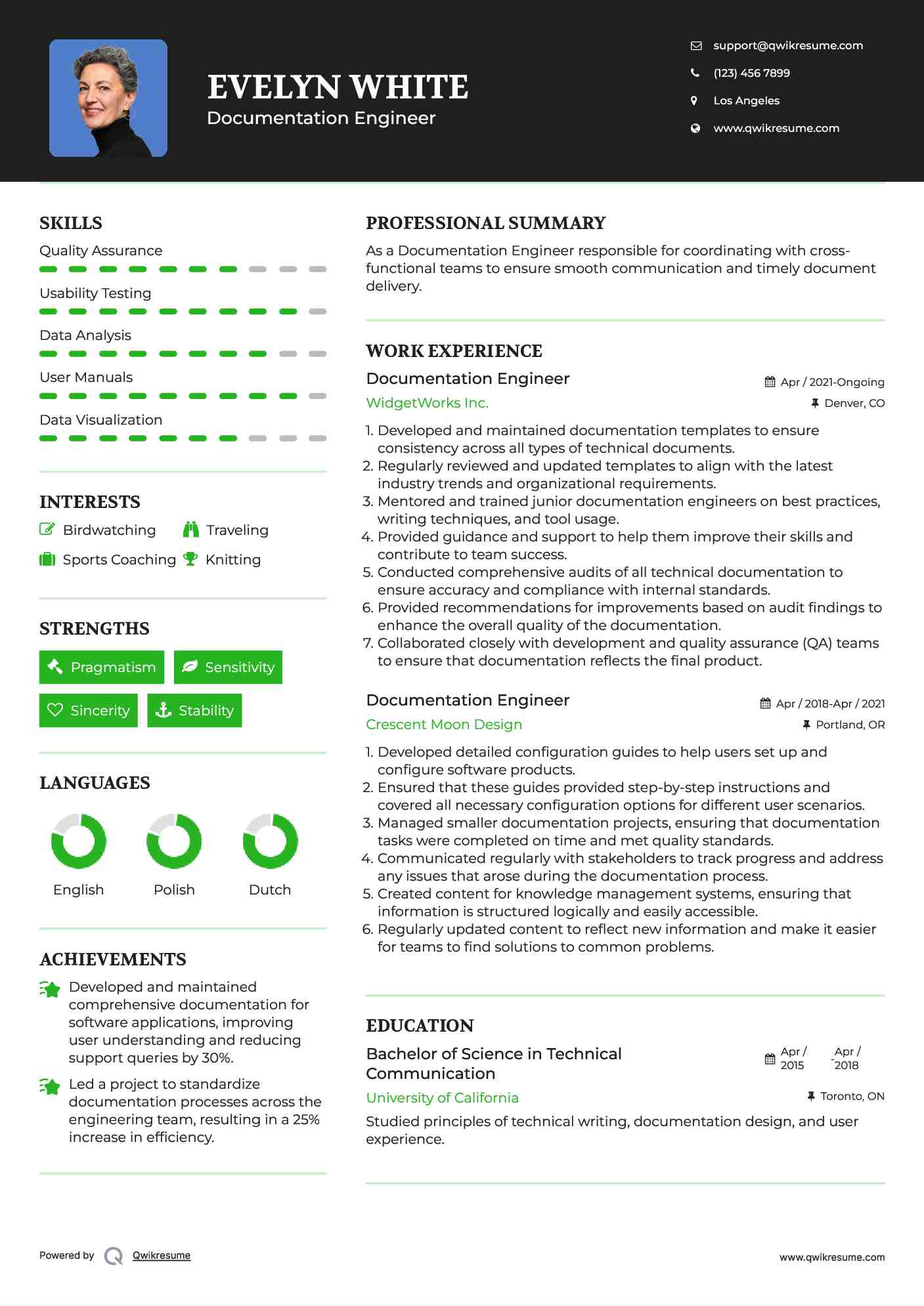 Documentation Engineer Resume Model