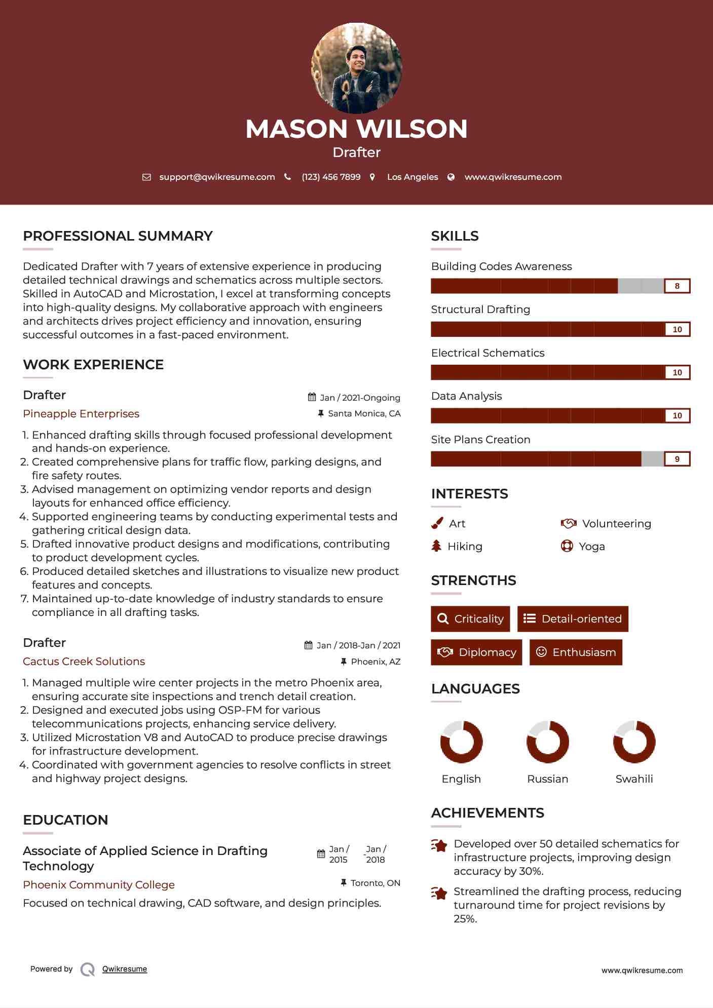 Drafter Resume Template