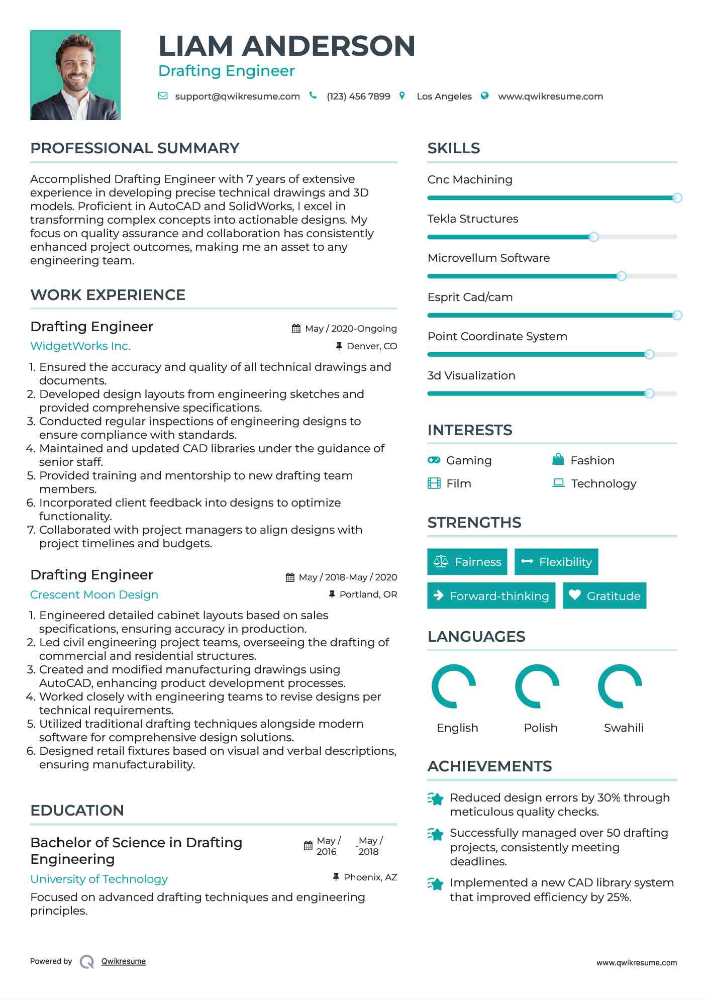 Drafting Engineer Resume Template