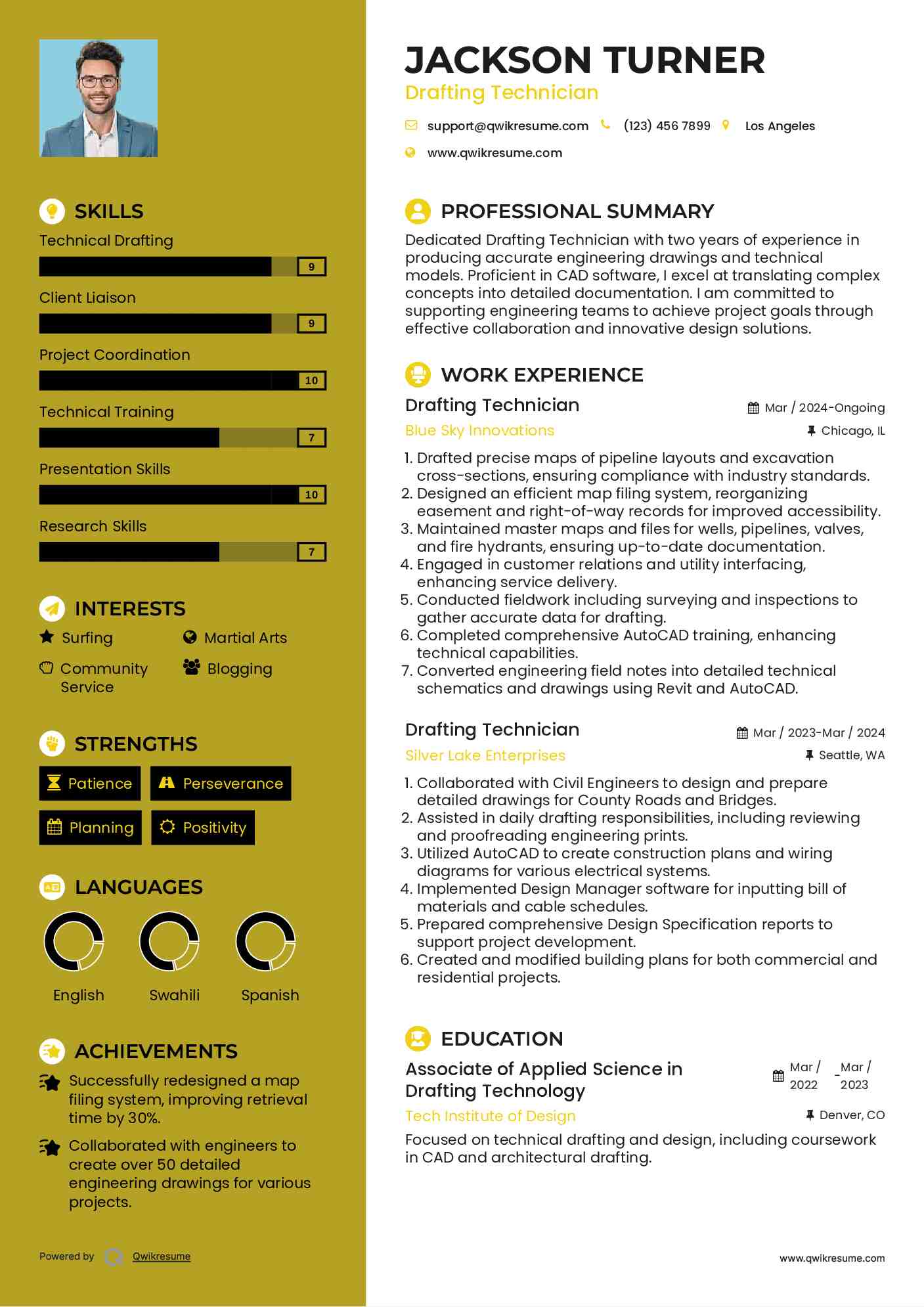 Drafting Technician Resume Model