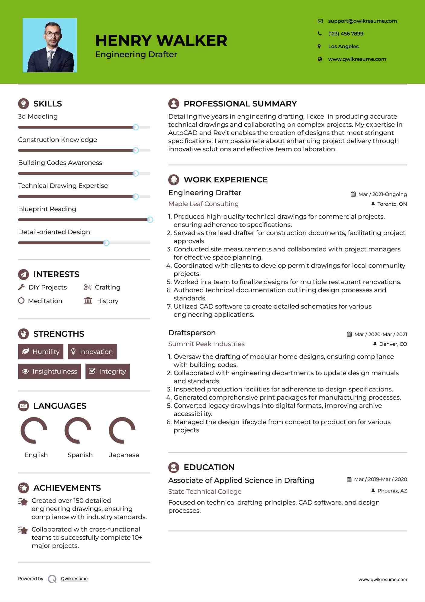 Engineering Drafter Resume Template
