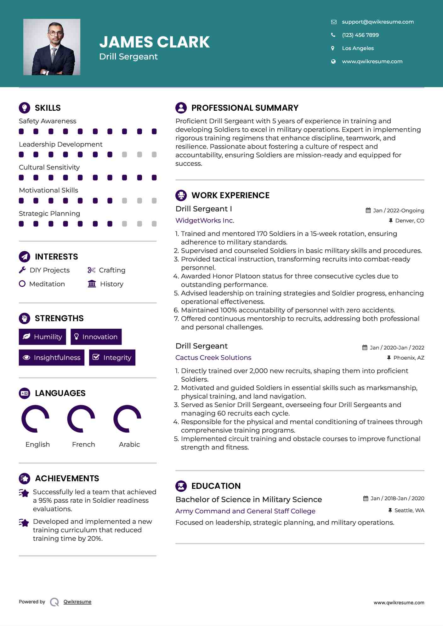 Drill Sergeant I Resume Format